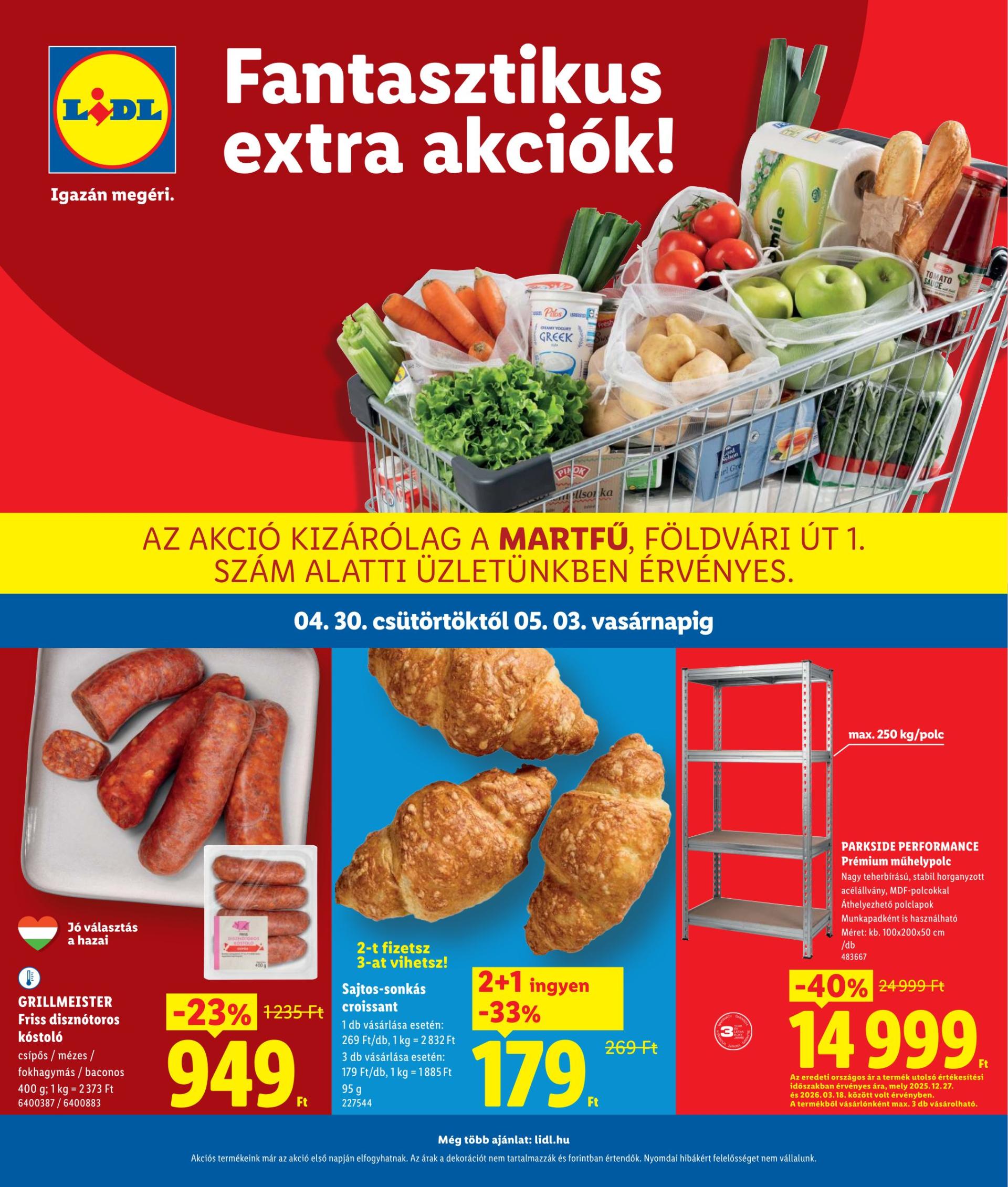 Lidl - Martfű hirdetmény a következő hétre csütörtöktől 2026.04.30.-tól vasárnaptól 2026.05.03.-ig