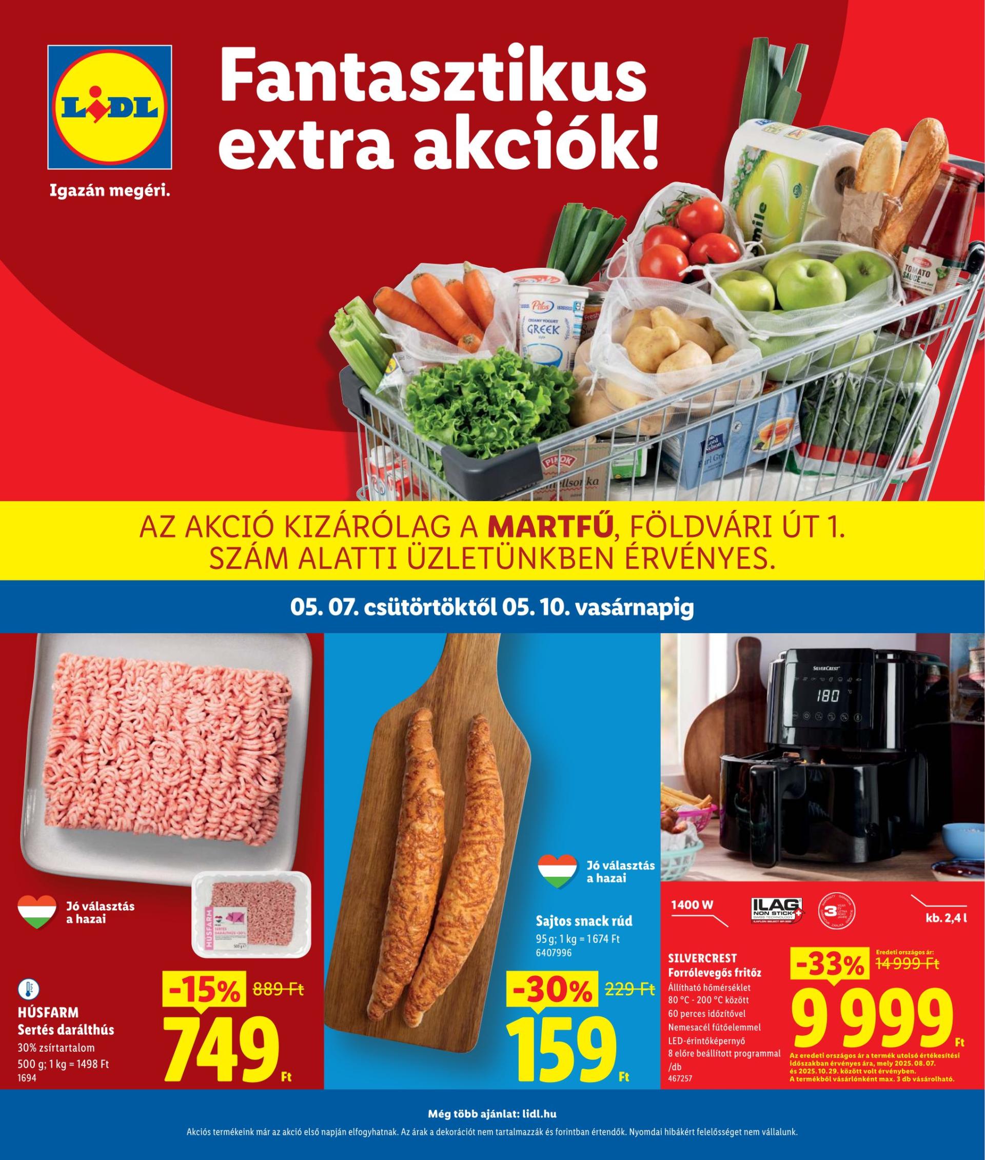 Lidl - Martfű hirdetmény a következő hétre csütörtöktől 2026.05.07.-tól vasárnaptól 2026.05.10.-ig