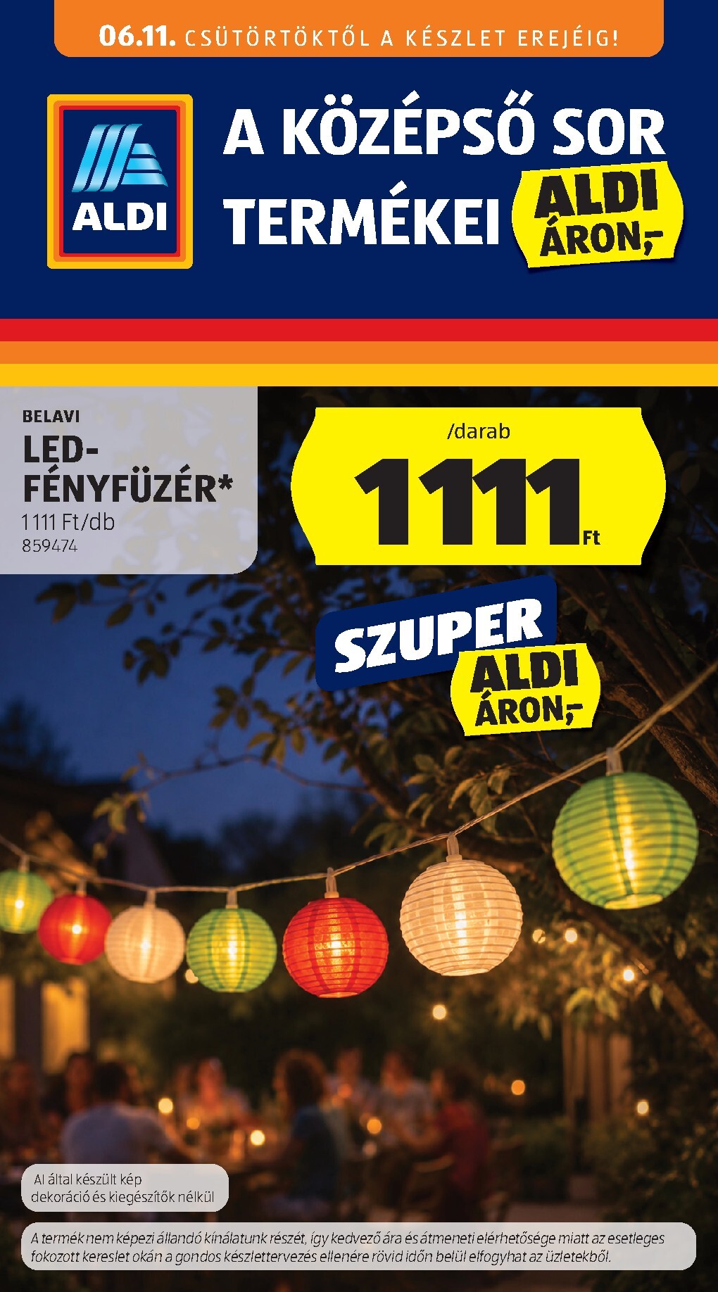 Aldi - Középső sor termékei hirdetmény a következő hétre csütörtöktől 2026.06.11.-tól szerdától 2026.06.17.-ig