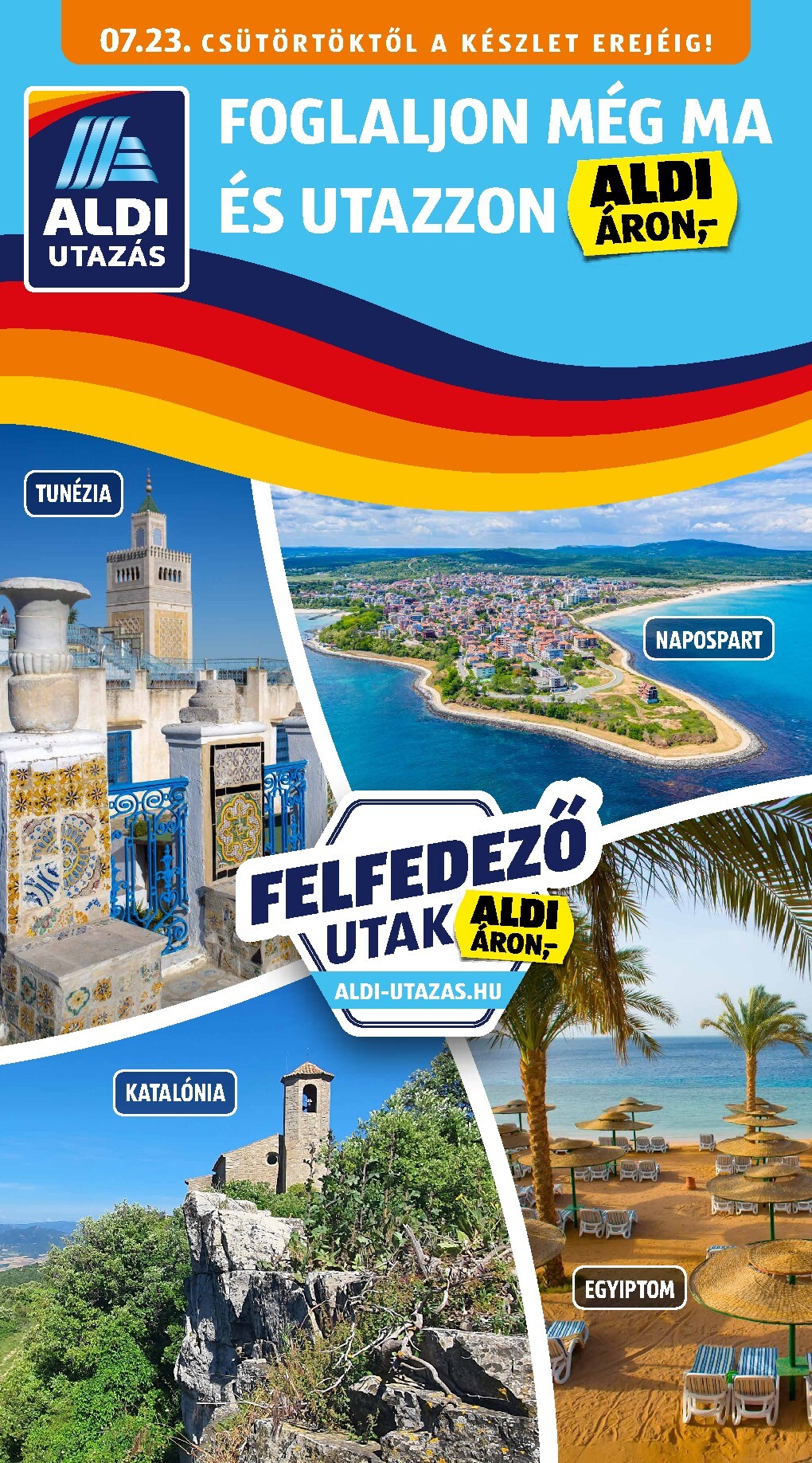 Aldi - Utazás katalógus hirdetmény a következő hétre csütörtöktől 2026.07.23.-tól szerdától 2026.07.29.-ig