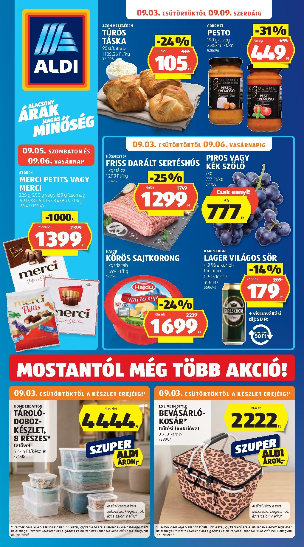 Aldi hirdetmény a következő hétre csütörtöktől 2026.09.03.-tól szerdától 2026.09.09.-ig