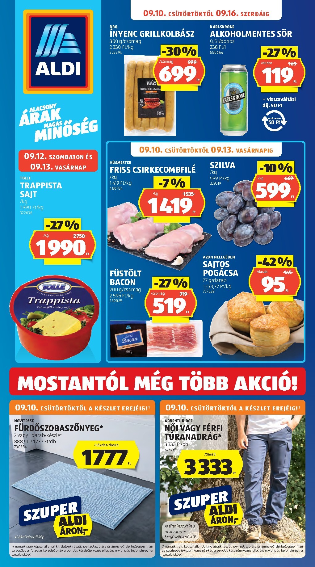 Aldi hirdetmény a következő hétre csütörtöktől 2026.09.10.-tól szerdától 2026.09.16.-ig