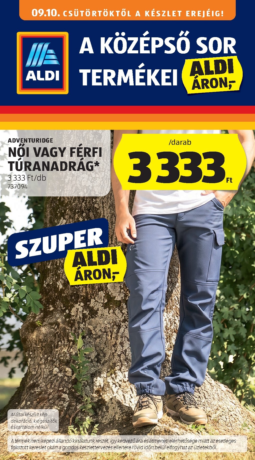 Aldi - Középső sor termékei hirdetmény a következő hétre csütörtöktől 2026.09.10.-tól szerdától 2026.09.16.-ig