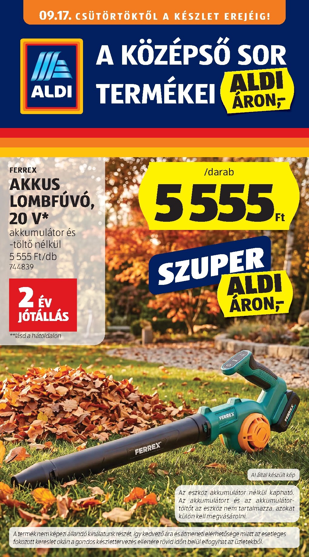 Aktuális Aldi - Középső sor termékei szórólap érvényes csütörtöktől 2026.09.17.-től szerdától 2026.09.23.-ig