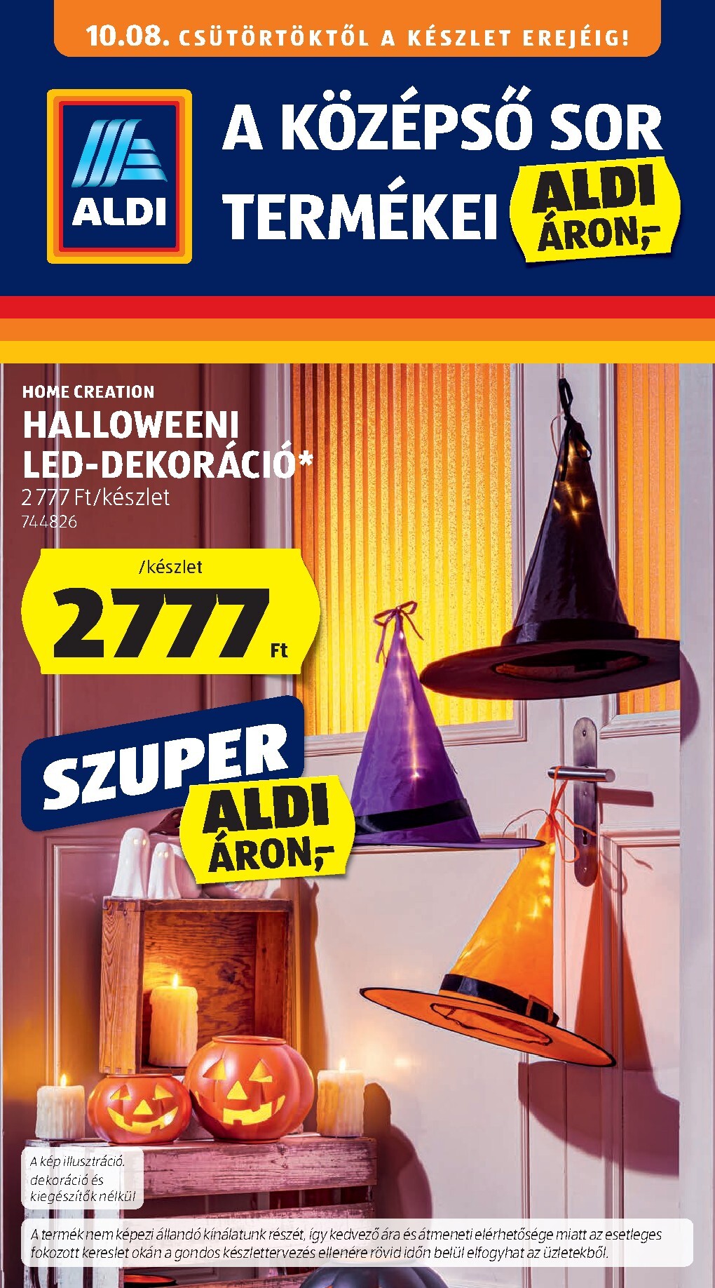 Aldi - Középső sor termékei hirdetmény a következő hétre csütörtöktől 2026.10.08.-tól szerdától 2026.10.14.-ig
