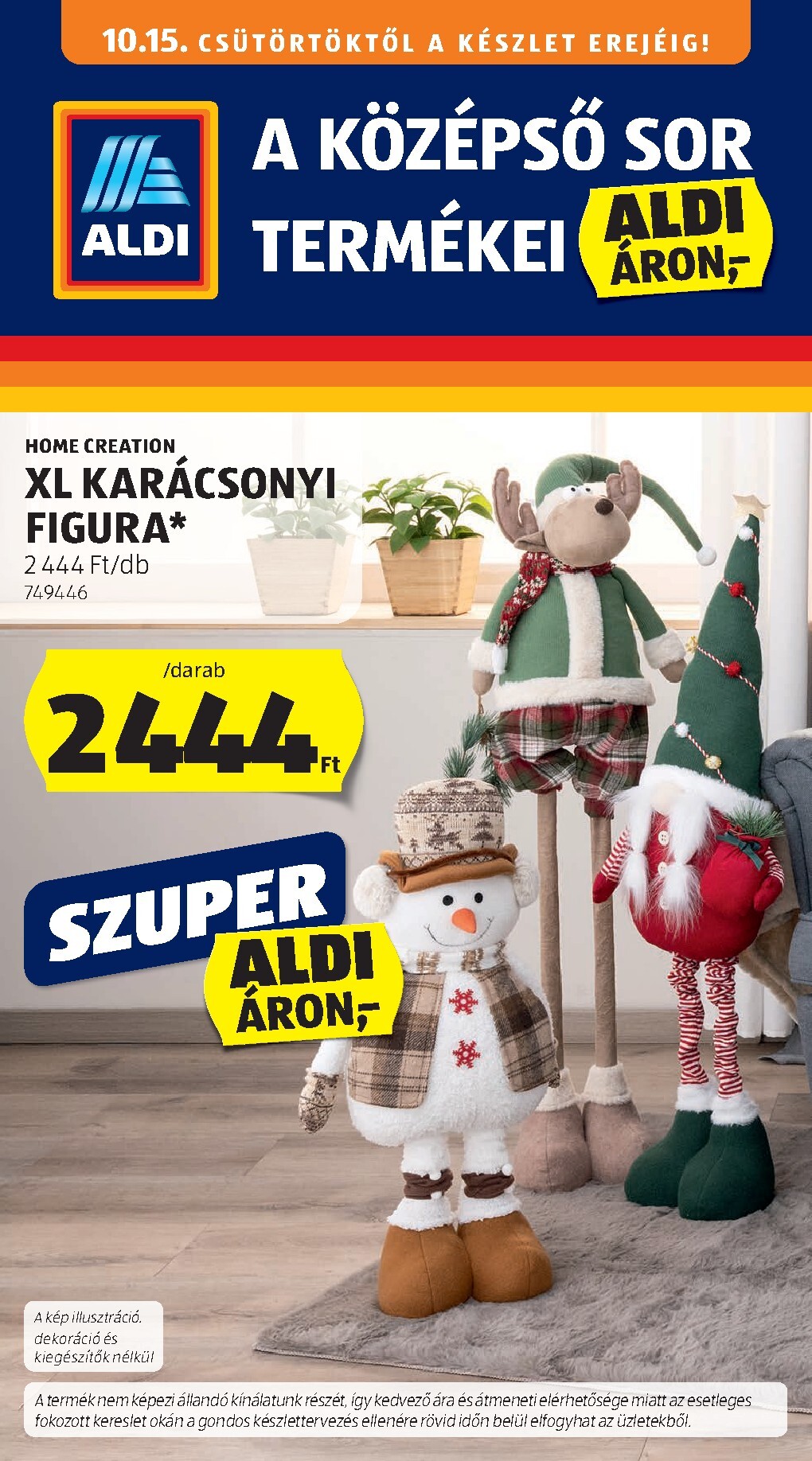Aldi - Középső sor termékei hirdetmény a következő hétre csütörtöktől 2026.10.15.-tól szerdától 2026.10.21.-ig
