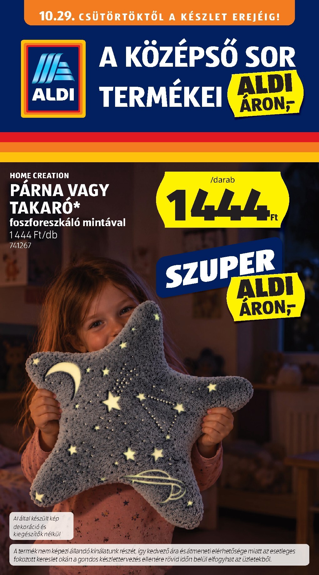 Aldi - Középső sor termékei hirdetmény a következő hétre csütörtöktől 2026.10.29.-tól szerdától 2026.11.04.-ig