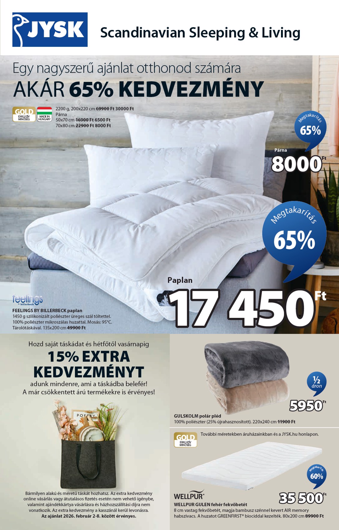 JYSK akciós újság, érvényes 2026.02.02. - 2026.03.03.