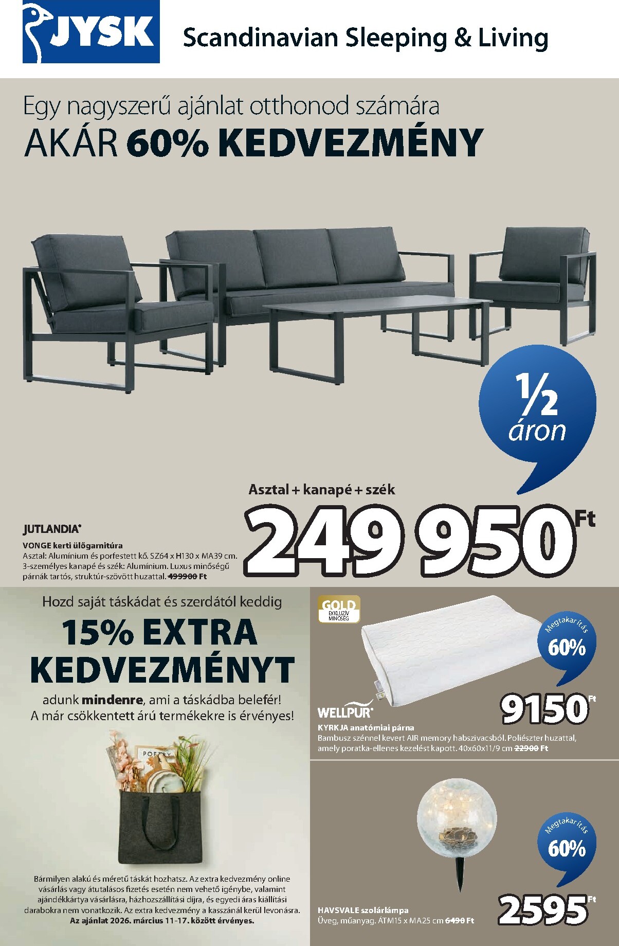 JYSK akciós újság, érvényes 2026.03.11. - 2026.04.07.