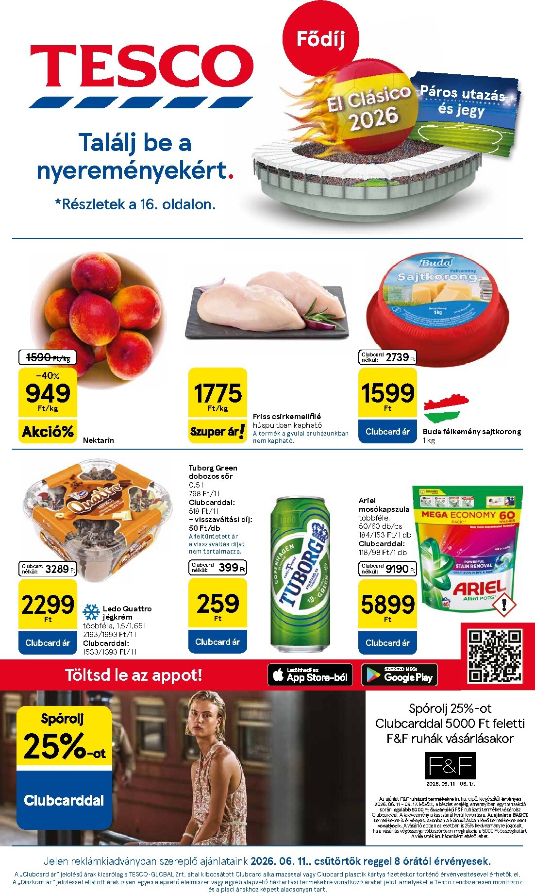 Tesco hirdetmény a következő hétre csütörtöktől 2026.06.11.-tól szerdától 2026.06.17.-ig