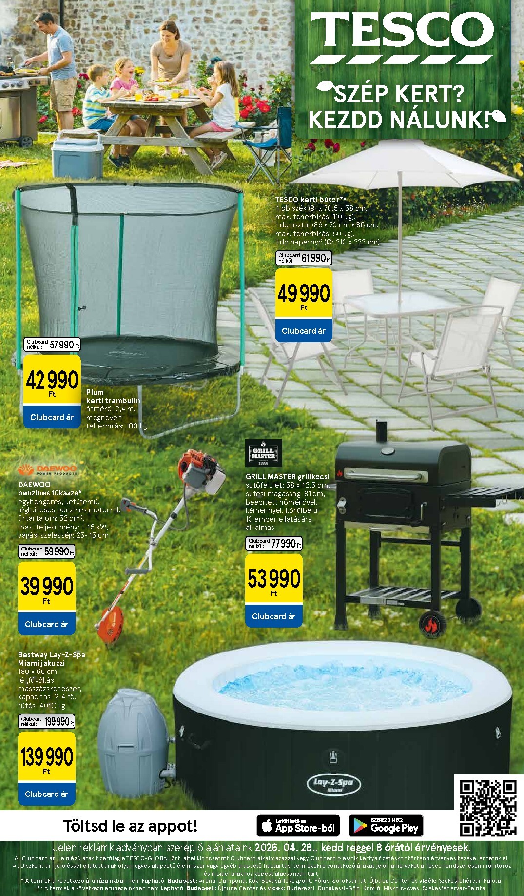 Tesco - Szép kert hirdetmény a következő hétre keddtől 2026.04.28.-tól keddtől 2026.05.26.-ig