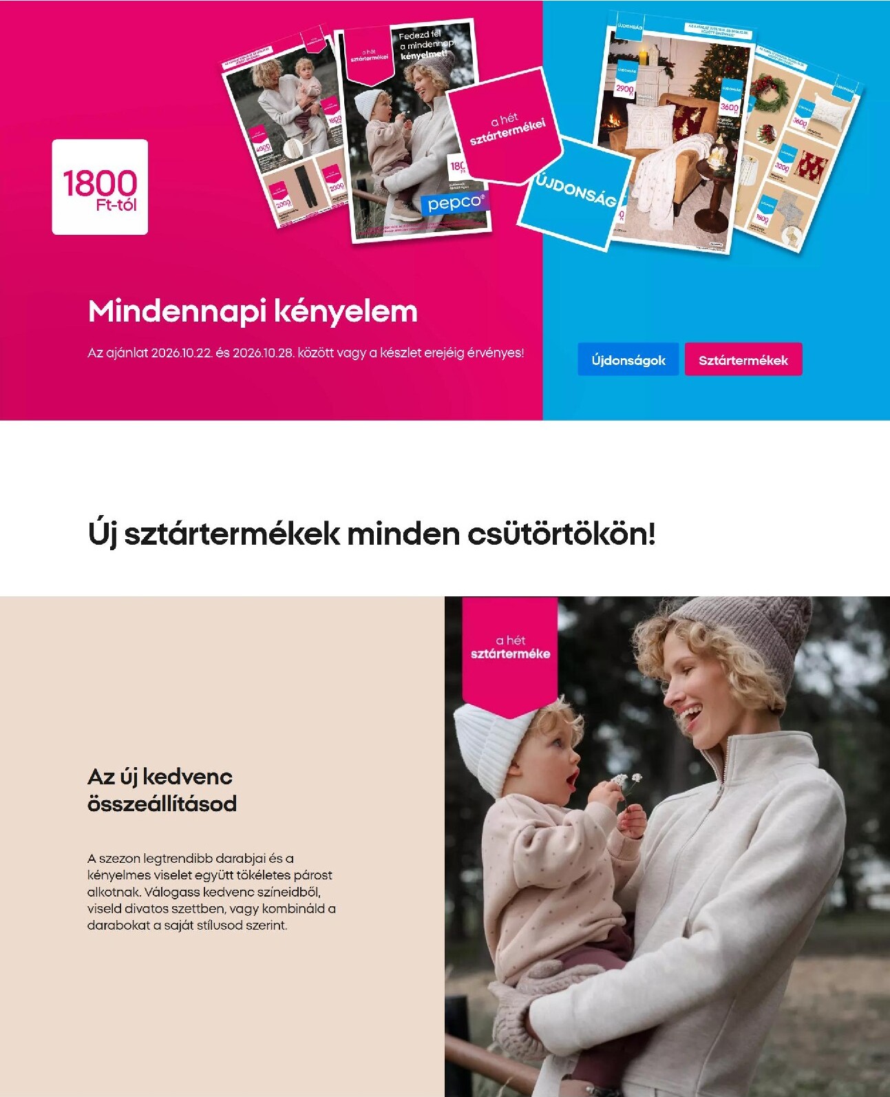Aktuális Pepco szórólap érvényes csütörtöktől 2026.10.22.-től szerdától 2026.10.28.-ig