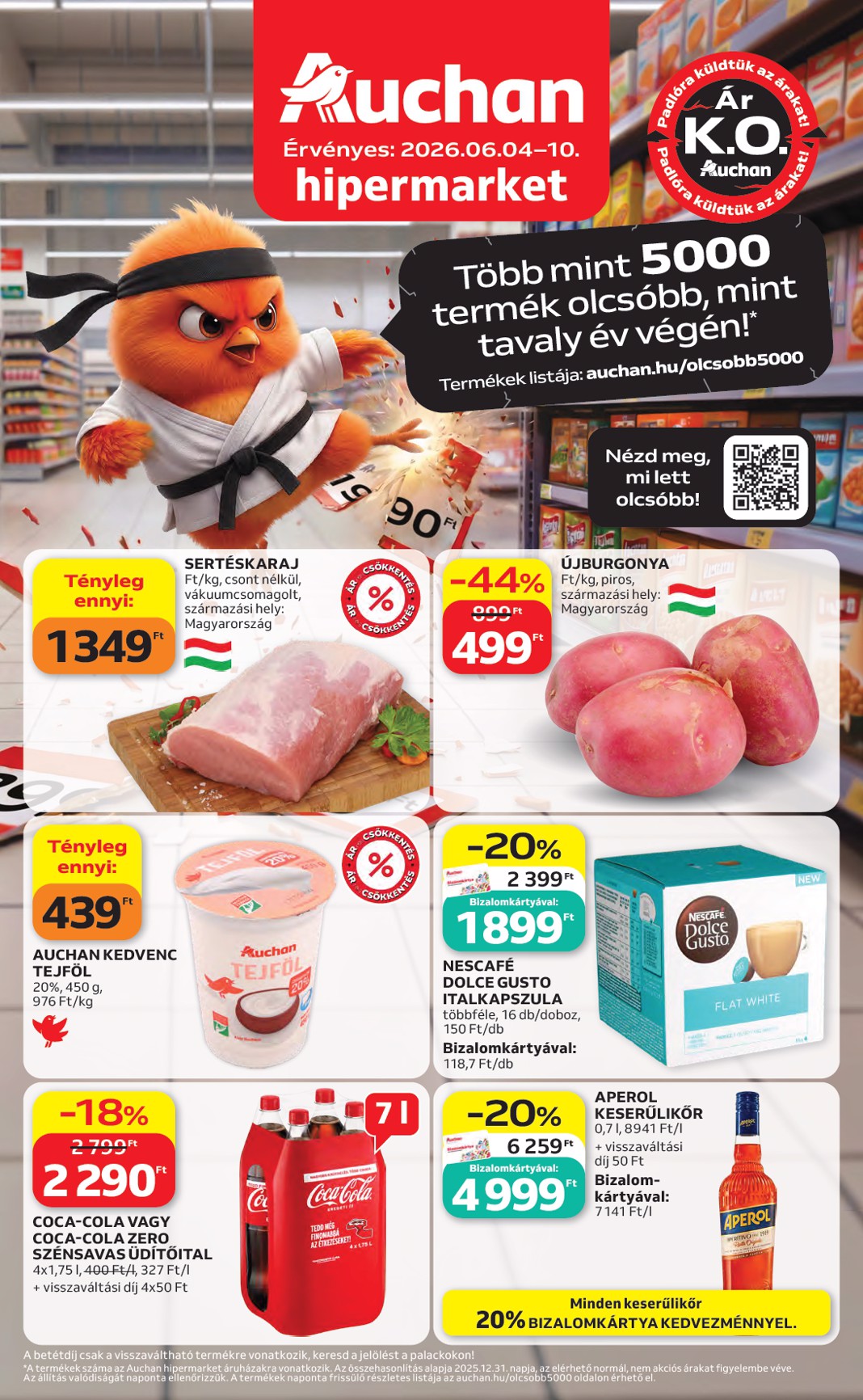 A jövőbeli Auchan hipermarket akciós újság csütörtöktől 2026.06.04.-tól szerdától 2026.06.10.-ig érvényes.
