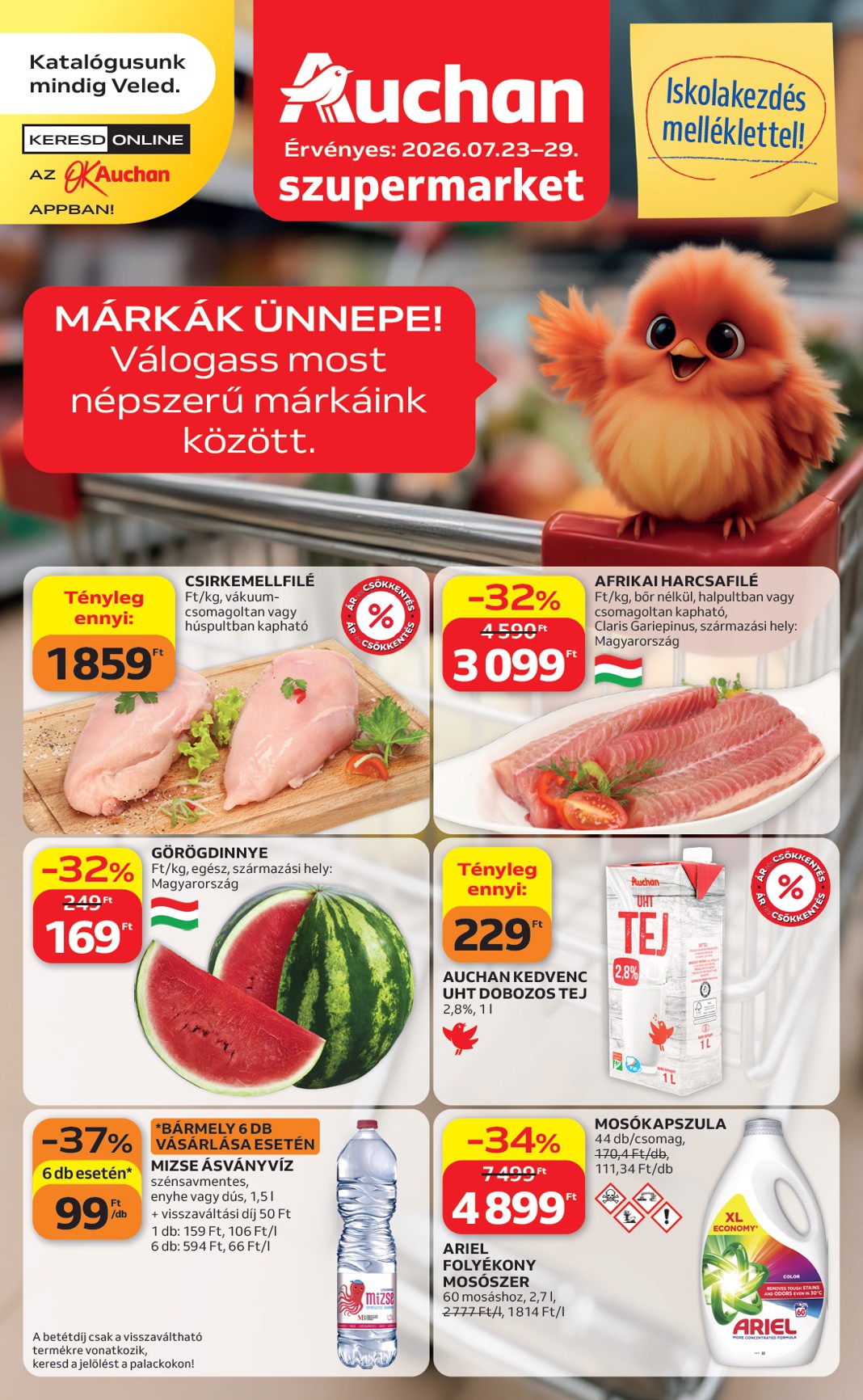 A jövőbeli Auchan - Heti Szupermarket ajánlataink - Szupermarket akciós újság szerdától 2026.07.22.-tól szerdától 2026.07.29.-ig érvényes.