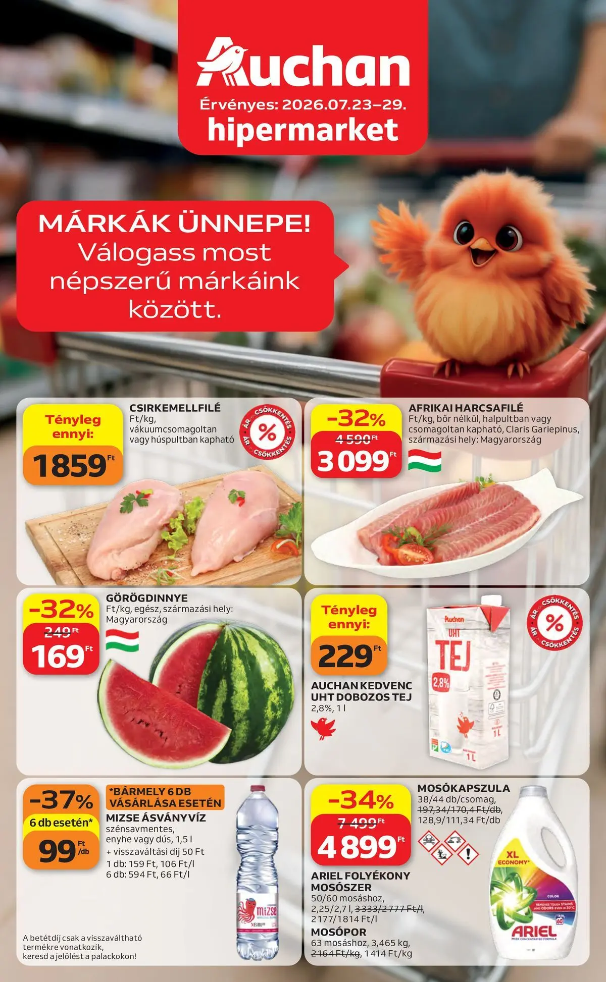 Aktuális Auchan hipermarket szórólap érvényes csütörtöktől 2026.07.23.-től szerdától 2026.07.29.-ig