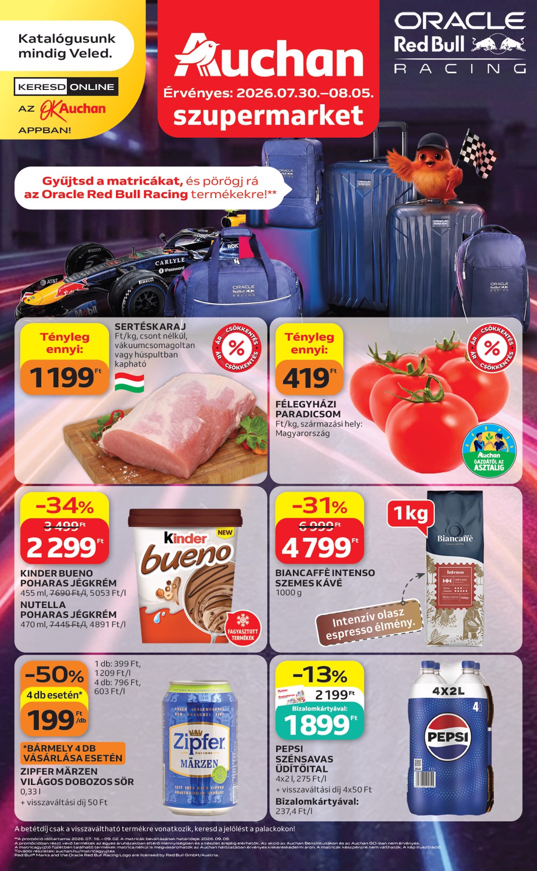 A jövőbeli Auchan szupermarket akciós újság csütörtöktől 2026.07.30.-tól szerdától 2026.08.05.-ig érvényes.