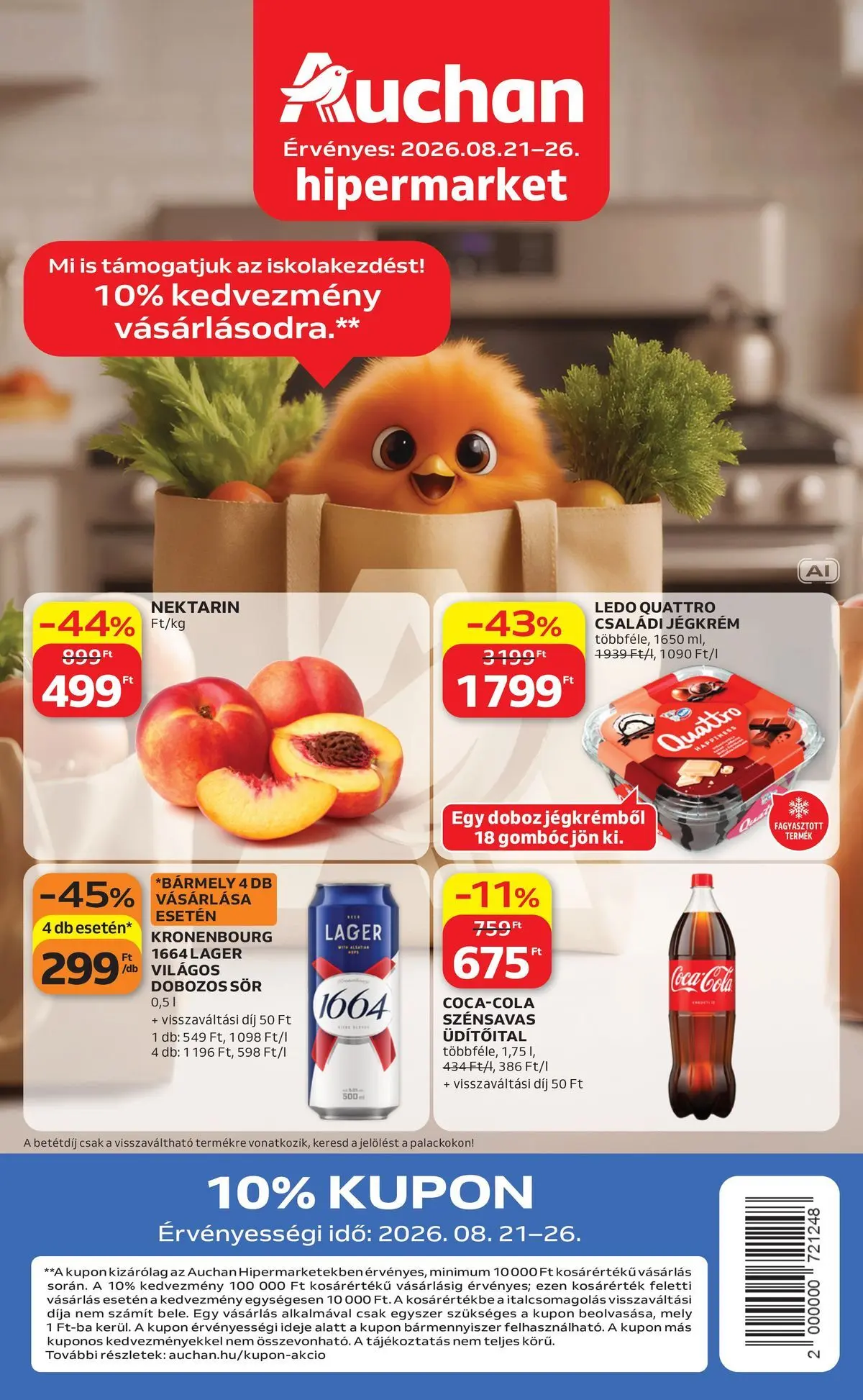 Aktuális Auchan szórólap érvényes péntektől 2026.08.21.-től szerdától 2026.08.26.-ig