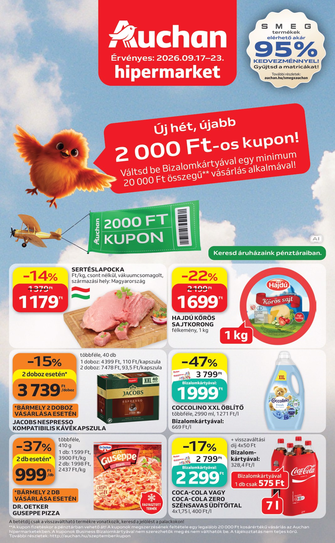 Aktuális Auchan szórólap érvényes csütörtöktől 2026.09.17.-től szerdától 2026.09.23.-ig