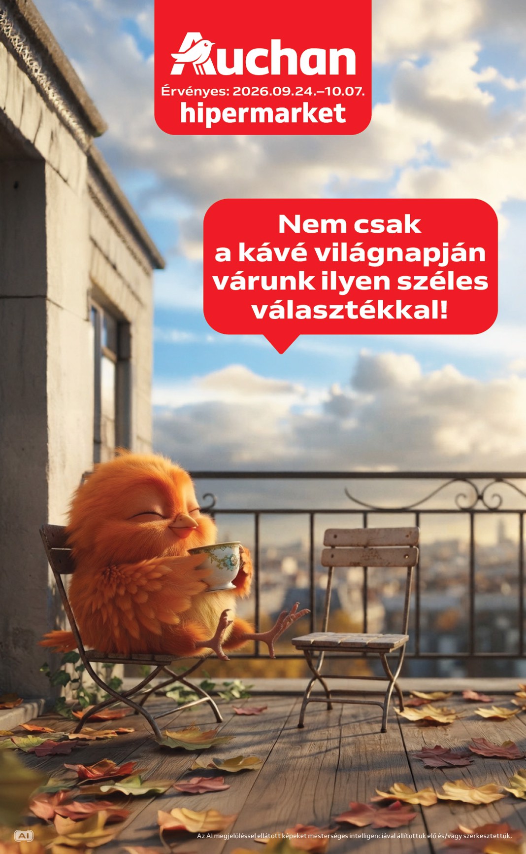 A jövőbeli Auchan Hipermarket - Kávé ajánlataink akciós újság csütörtöktől 2026.09.24.-tól szerdától 2026.10.07.-ig érvényes.