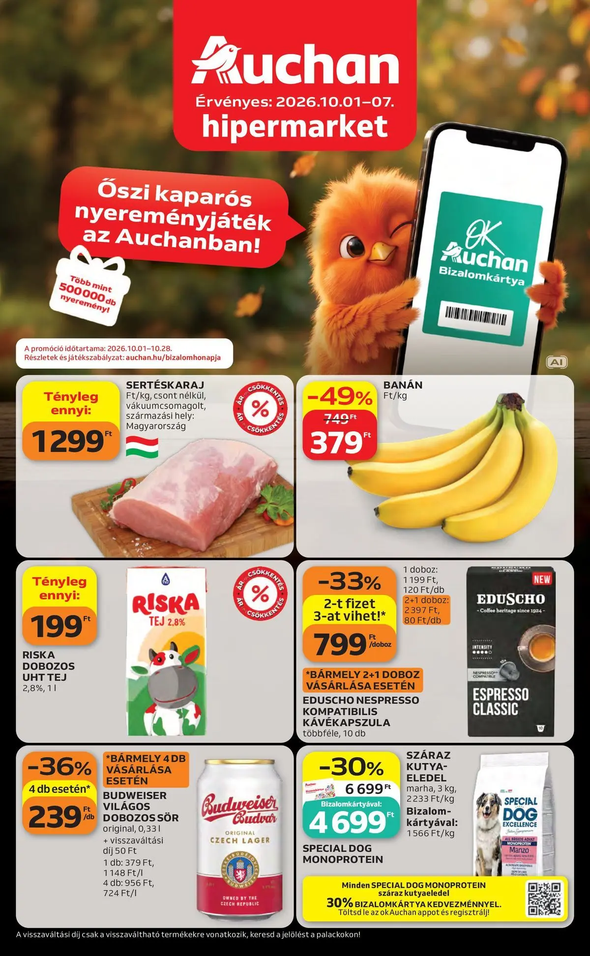 Aktuális Auchan szórólap érvényes csütörtöktől 2026.10.01.-től szerdától 2026.10.07.-ig