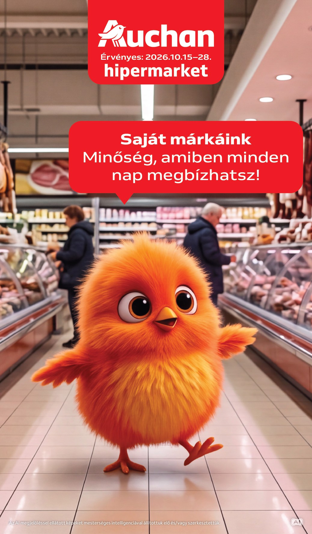 A jövőbeli Auchan Hipermarket - Sajátmárkás ajánlataink akciós újság csütörtöktől 2026.10.15.-tól szerdától 2026.10.28.-ig érvényes.