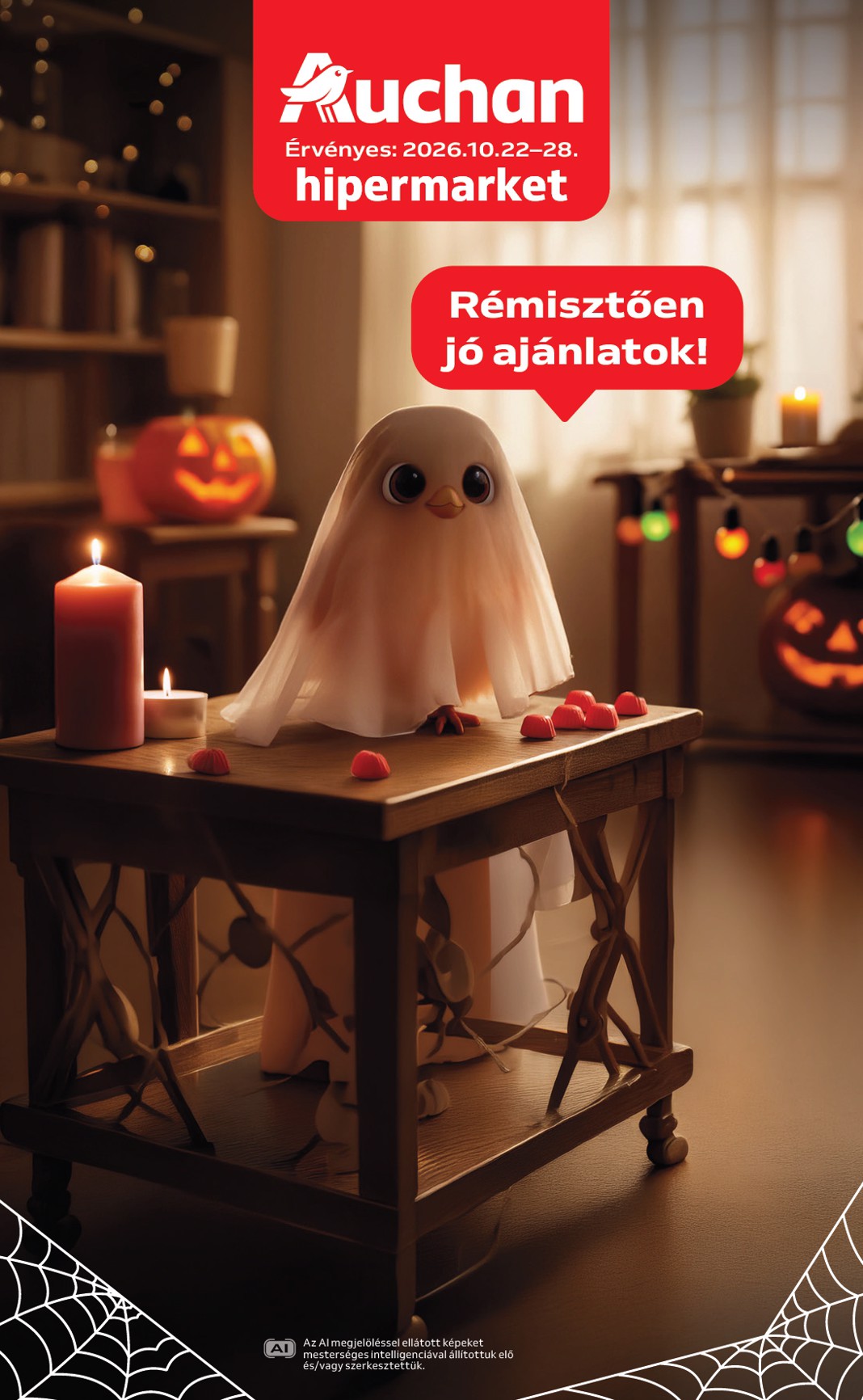 A jövőbeli Auchan - Halloweeni ajánlataink akciós újság csütörtöktől 2026.10.22.-tól szerdától 2026.10.28.-ig érvényes.