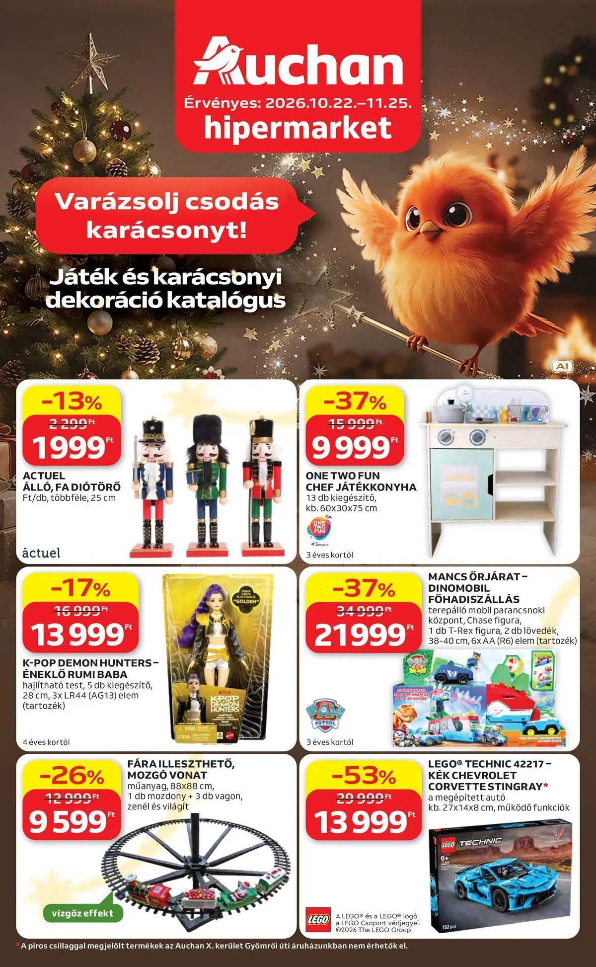 Aktuális Auchan Hipermarket - Varázsolj csodás karácsonyt! szórólap érvényes csütörtöktől 2026.10.22.-től szerdától 2026.11.25.-ig