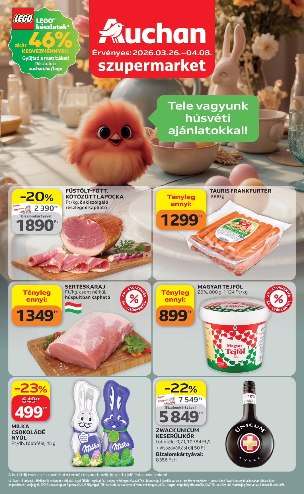 Auchan szupermarket akciós újság, érvényes 2026.03.26. - 2026.04.08.