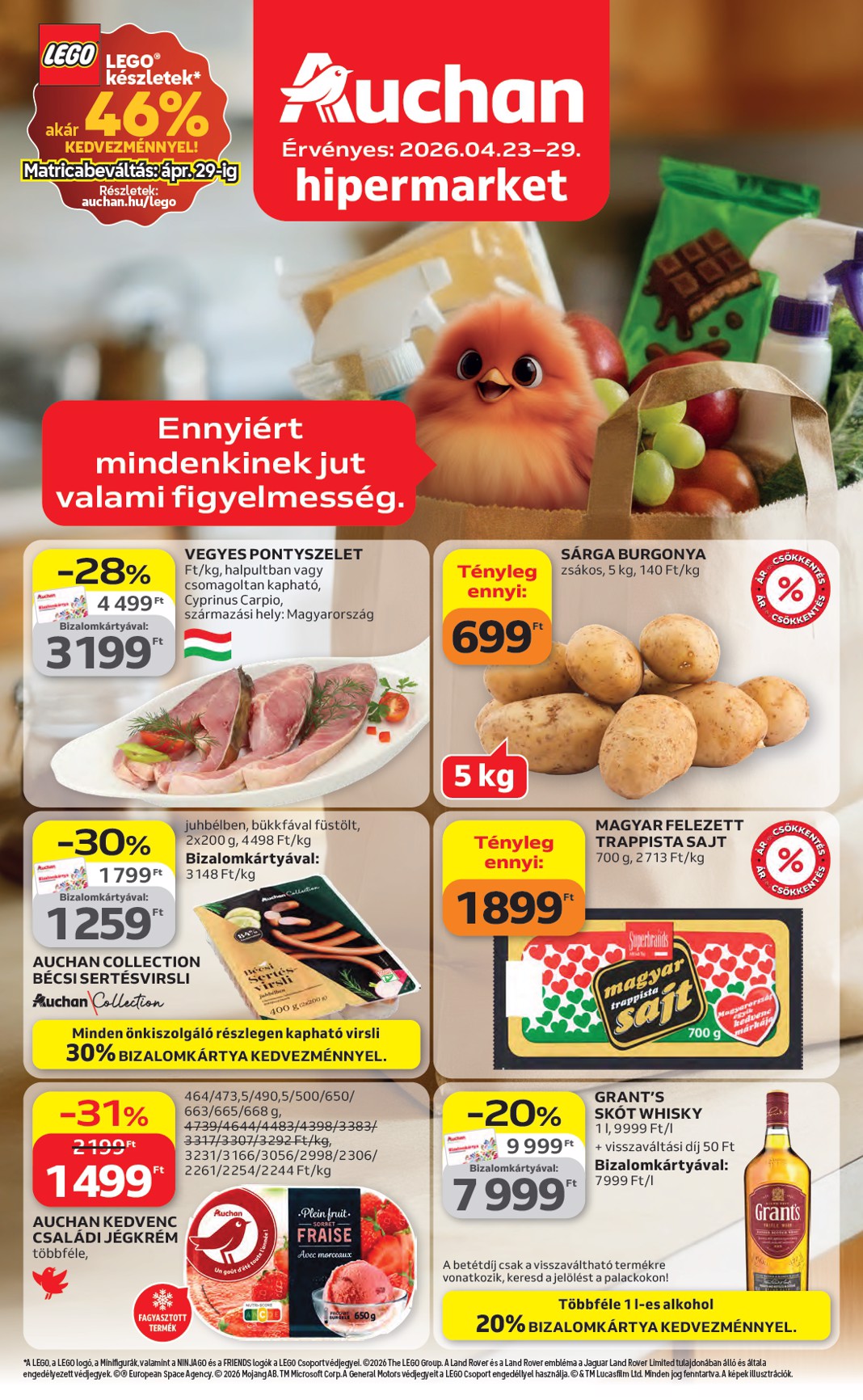 A jövőbeli Auchan Hipermarket akciós újság csütörtöktől 2026.04.23.-tól szerdától 2026.04.29.-ig érvényes.