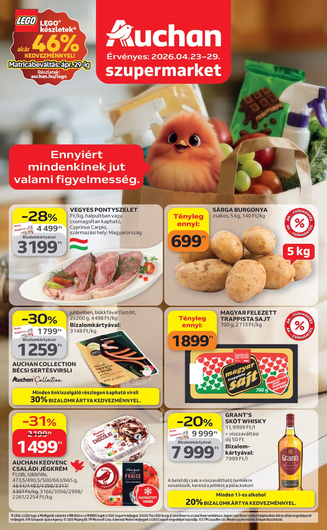 Aktuális Auchan szupermarket szórólap érvényes csütörtöktől 2026.04.23.-től szerdától 2026.04.29.-ig
