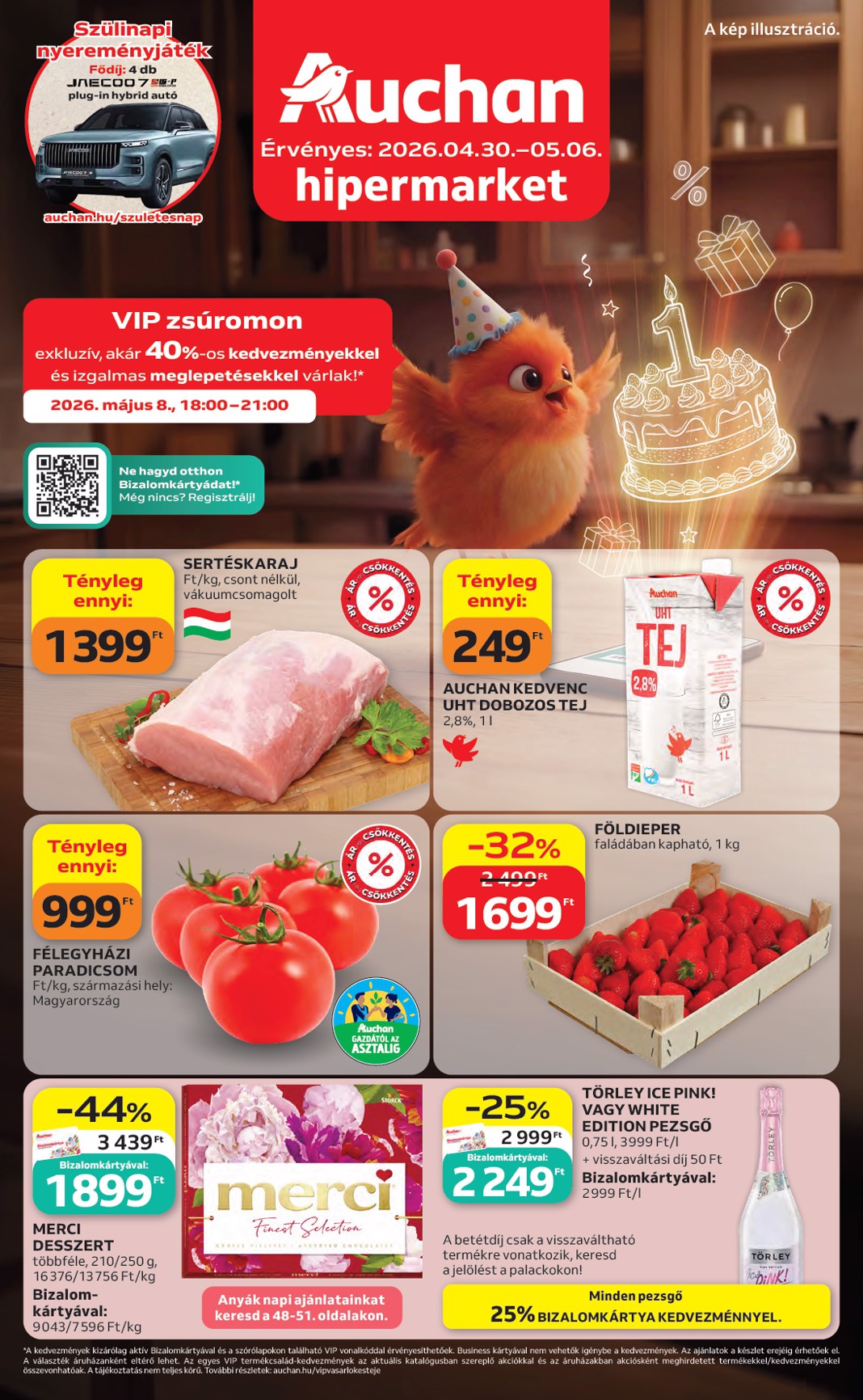 Aktuális Auchan hipermarket szórólap érvényes csütörtöktől 2026.04.30.-től szerdától 2026.05.06.-ig