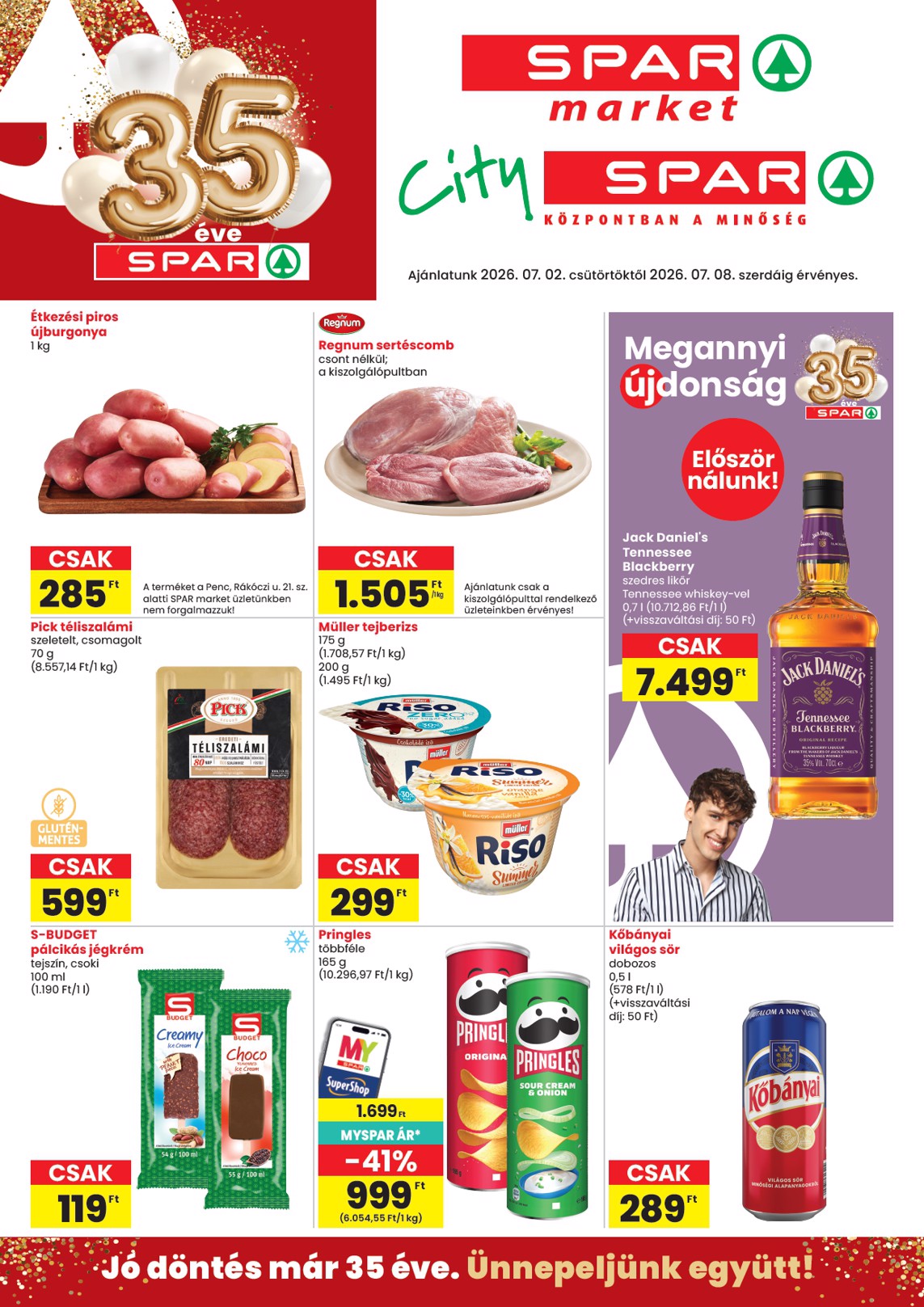 SPAR market - City SPAR hirdetmény a következő hétre csütörtöktől 2026.07.02.-tól szerdától 2026.07.08.-ig