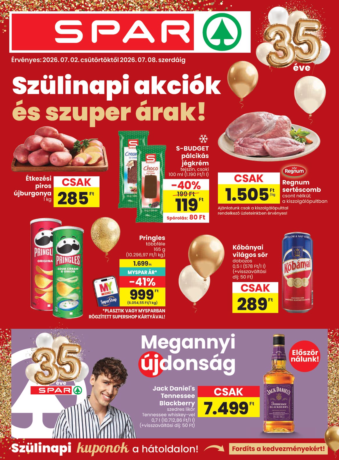 SPAR hirdetmény a következő hétre csütörtöktől 2026.07.02.-tól szerdától 2026.07.08.-ig