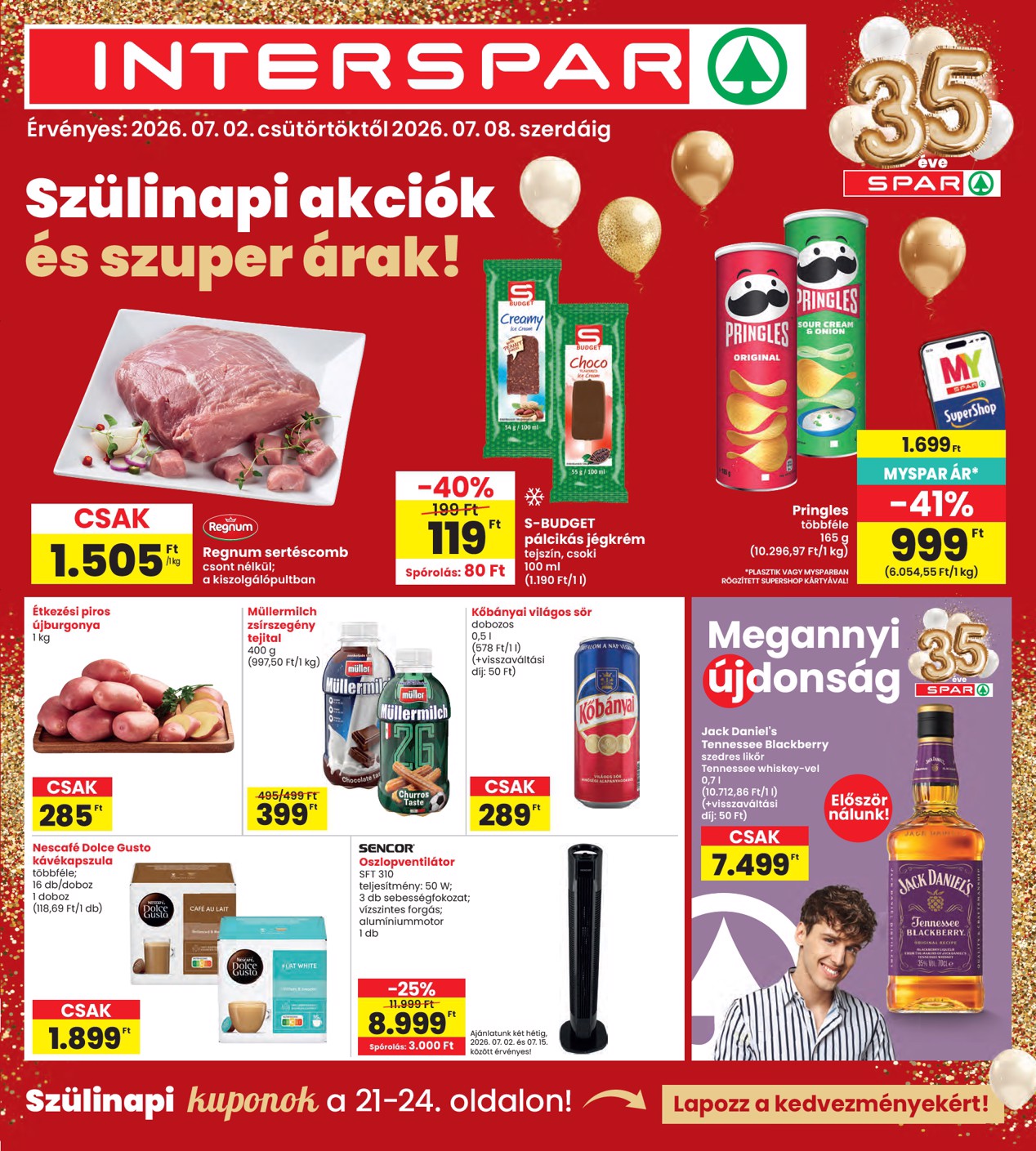 INTERSPAR hirdetmény a következő hétre csütörtöktől 2026.07.02.-tól szerdától 2026.07.08.-ig