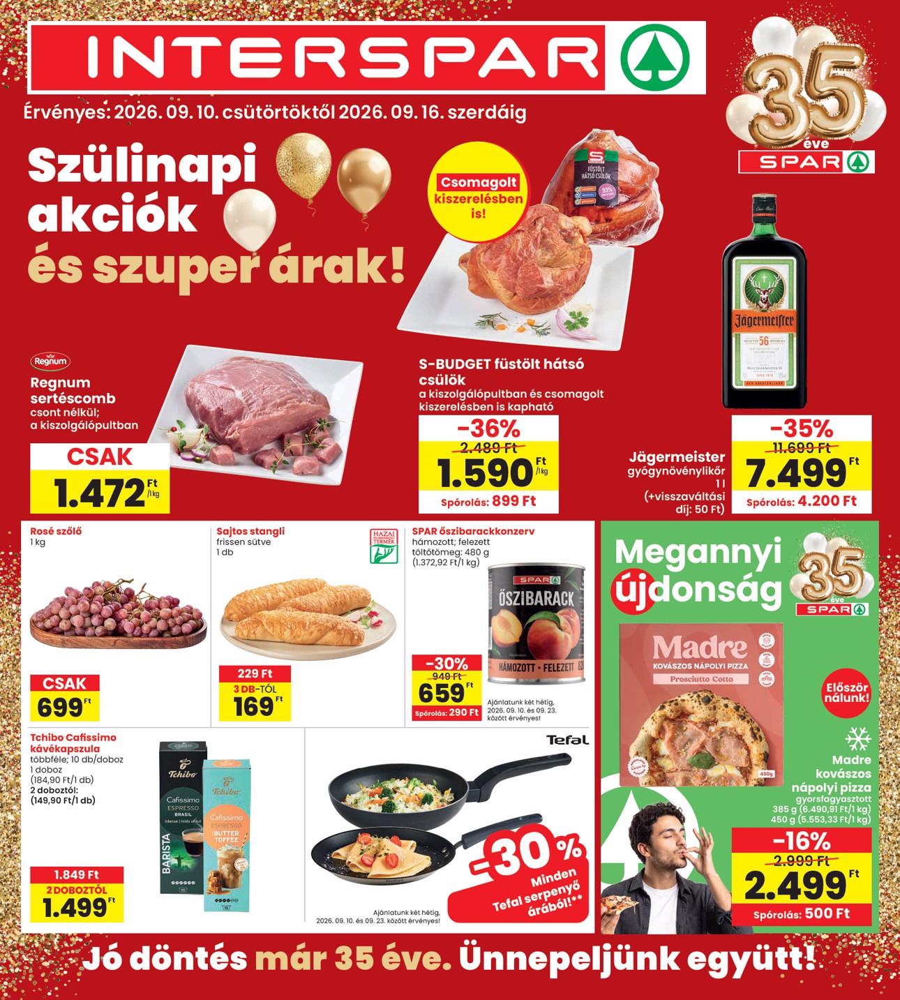INTERSPAR hirdetmény a következő hétre csütörtöktől 2026.09.10.-tól szerdától 2026.09.16.-ig