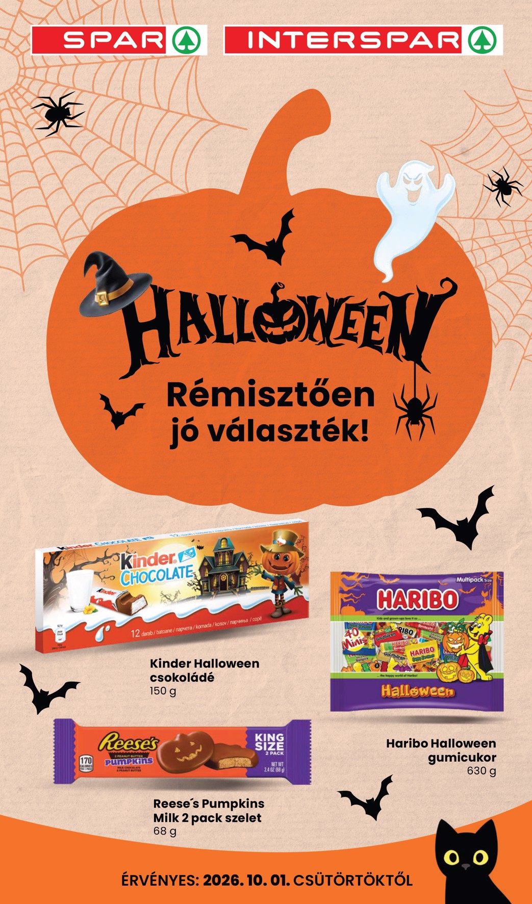 Aktuális SPAR - Halloween katalógus szórólap érvényes csütörtöktől 2026.10.01.-től szombattól 2026.10.31.-ig