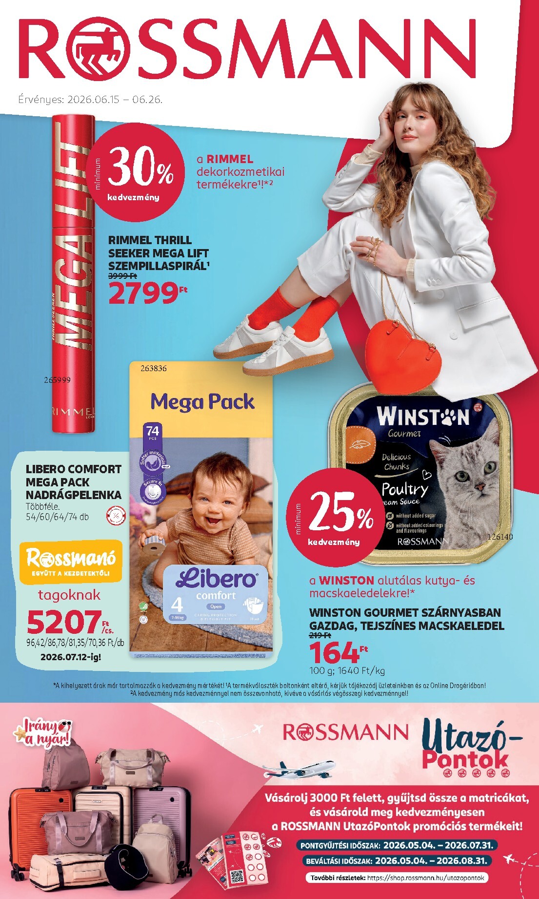 Rossmann hirdetmény a következő hétre hétfőtől 2026.06.15.-tól péntektől 2026.06.26.-ig