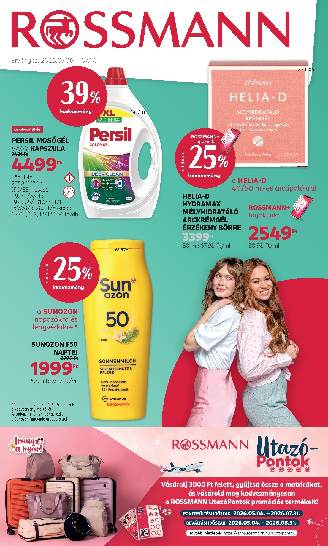 Rossmann hirdetmény a következő hétre hétfőtől 2026.07.06.-tól péntektől 2026.07.17.-ig