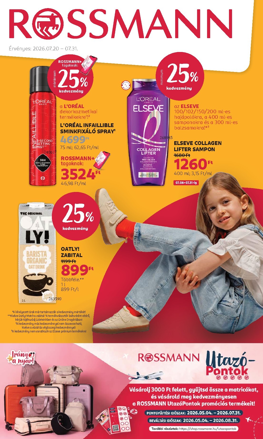 Rossmann hirdetmény a következő hétre hétfőtől 2026.07.20.-tól péntektől 2026.07.31.-ig