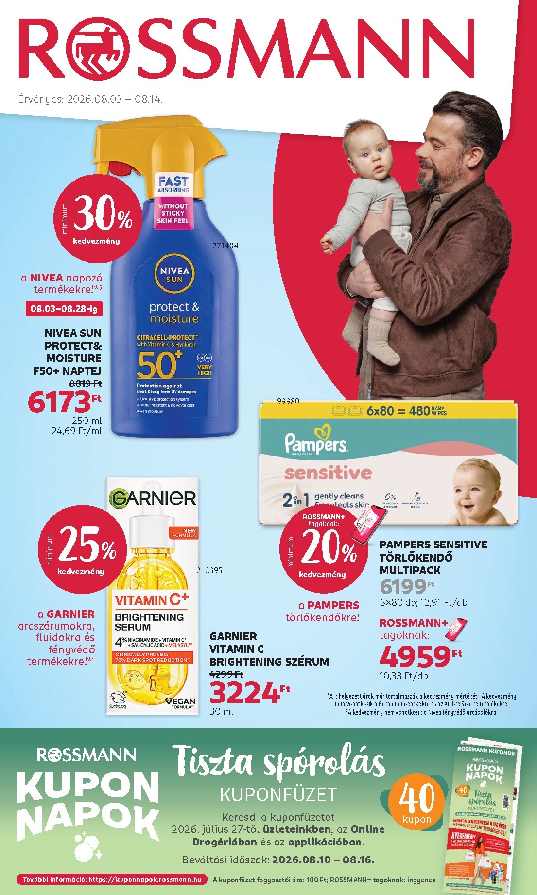 Rossmann hirdetmény a következő hétre hétfőtől 2026.08.03.-tól péntektől 2026.08.14.-ig