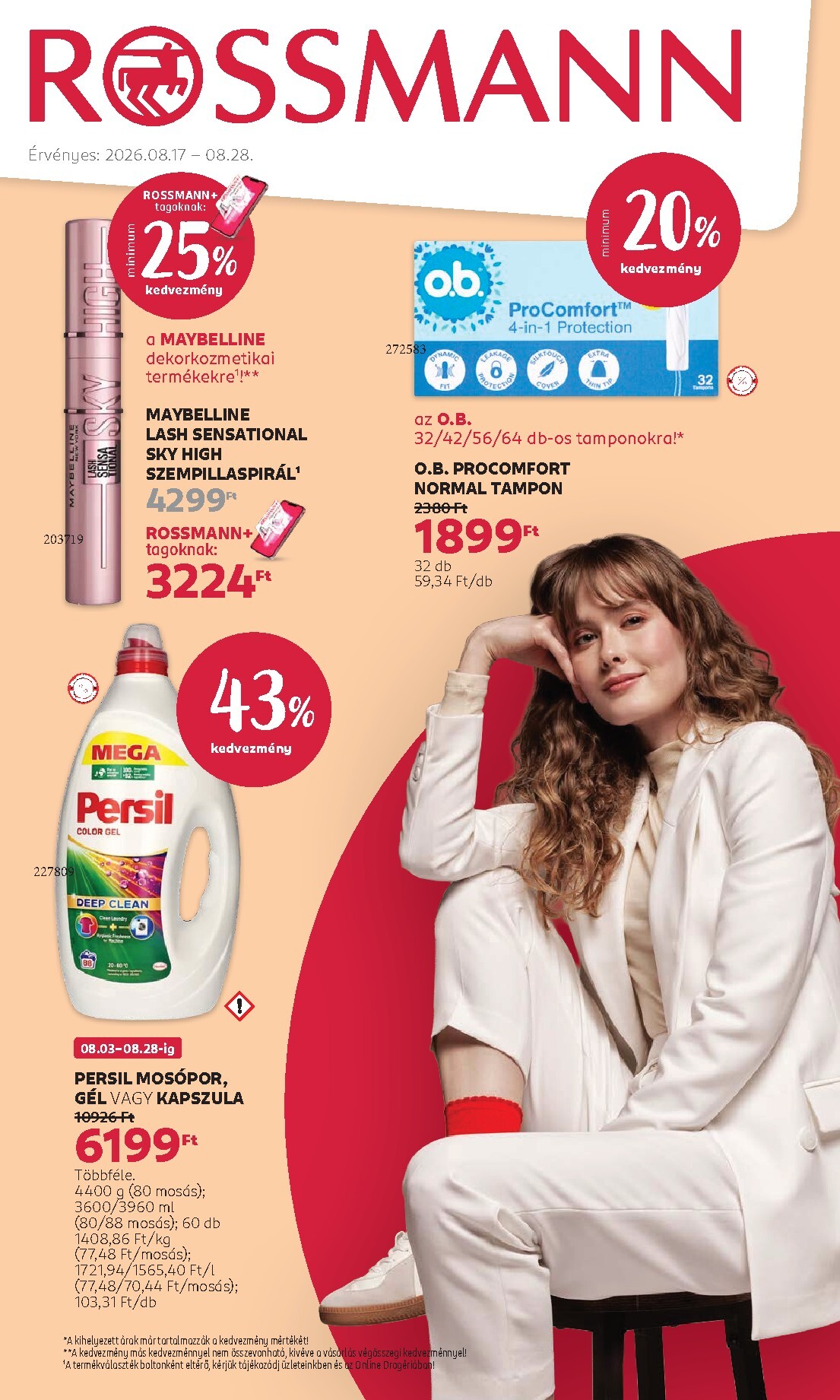 Rossmann hirdetmény a következő hétre hétfőtől 2026.08.17.-tól péntektől 2026.08.28.-ig