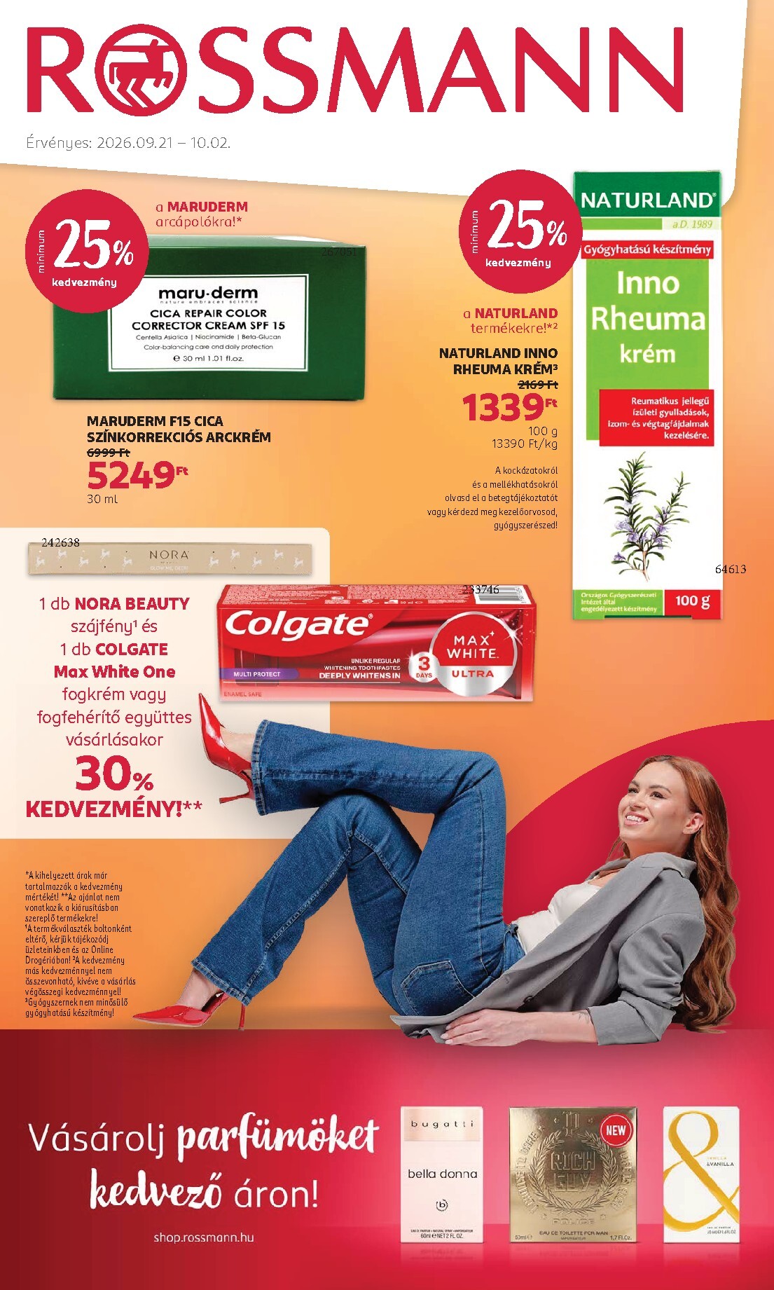 Rossmann hirdetmény a következő hétre hétfőtől 2026.09.21.-tól péntektől 2026.10.02.-ig