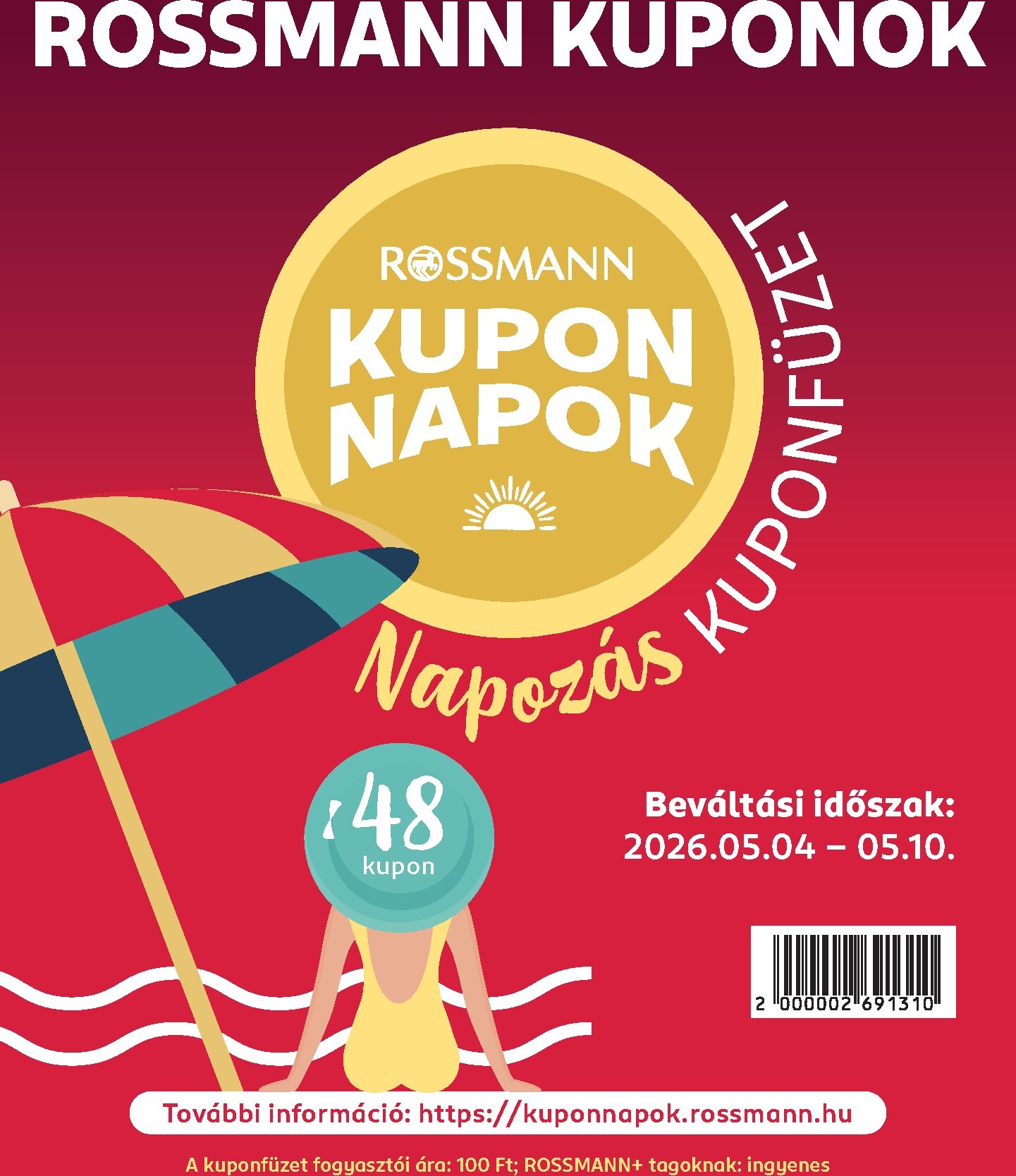 Rossmann - Kupon Napok hirdetmény a következő hétre hétfőtől 2026.05.04.-tól vasárnaptól 2026.05.10.-ig