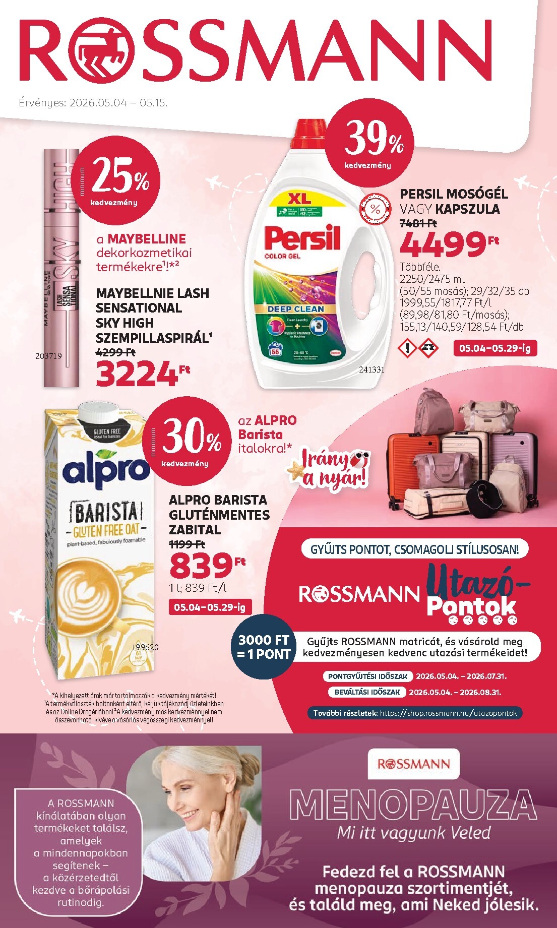Rossmann hirdetmény a következő hétre hétfőtől 2026.05.04.-tól péntektől 2026.05.15.-ig