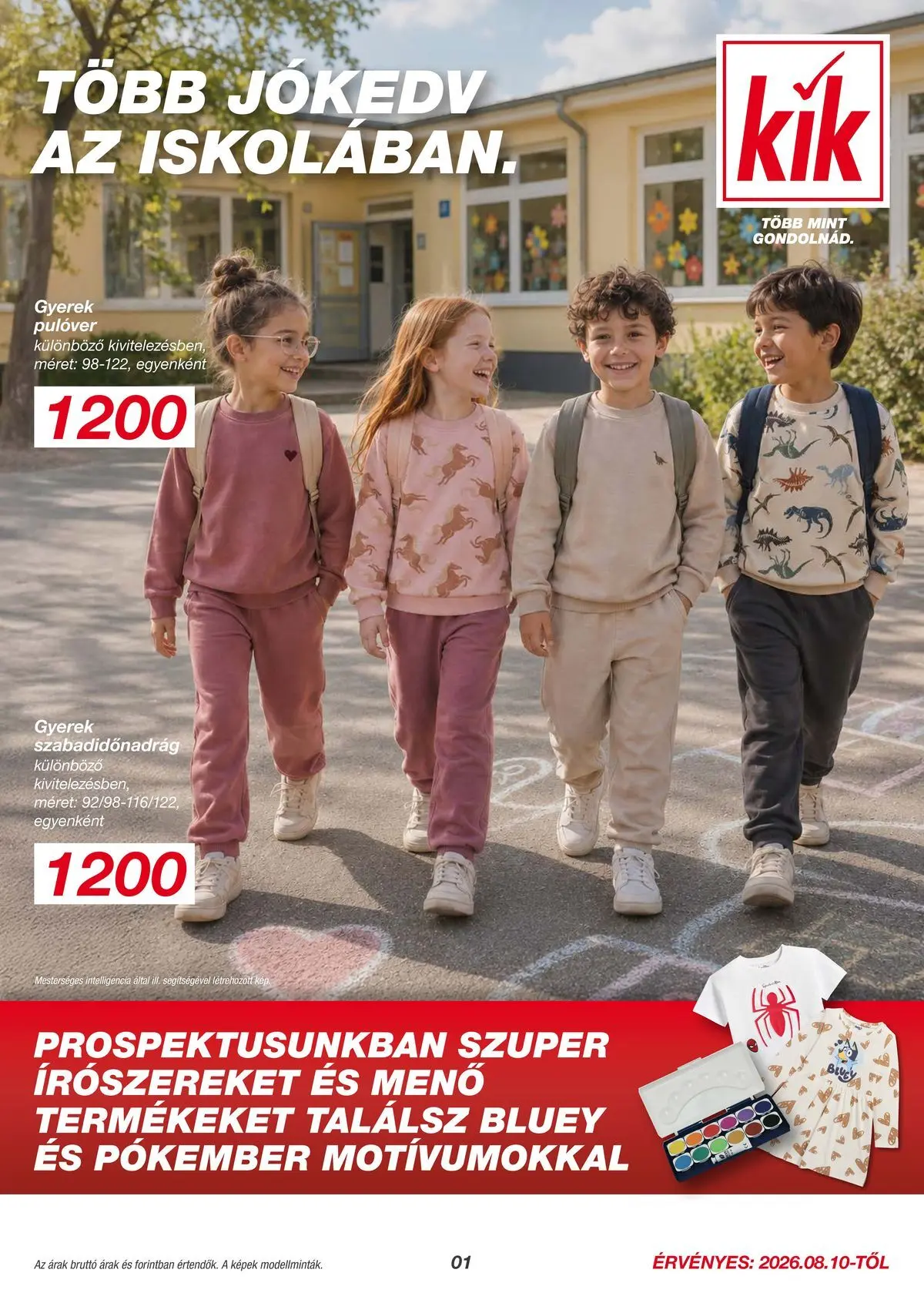 KiK hirdetmény a következő hétre hétfőtől 2026.08.10.-tól hétfőtől 2026.08.31.-ig
