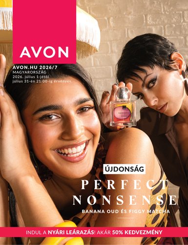 Aktuális Avon szórólap érvényes szerdától 2026.07.01.-től péntektől 2026.07.31.-ig