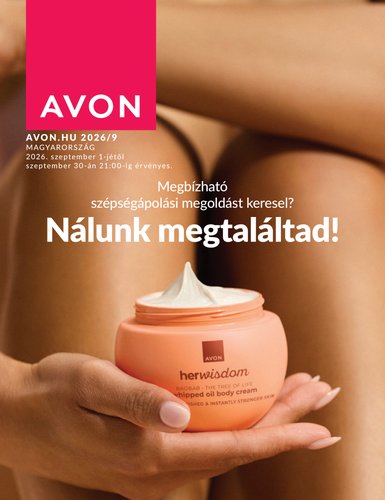 Aktuális Avon szórólap érvényes keddtől 2026.09.01.-től szerdától 2026.09.30.-ig
