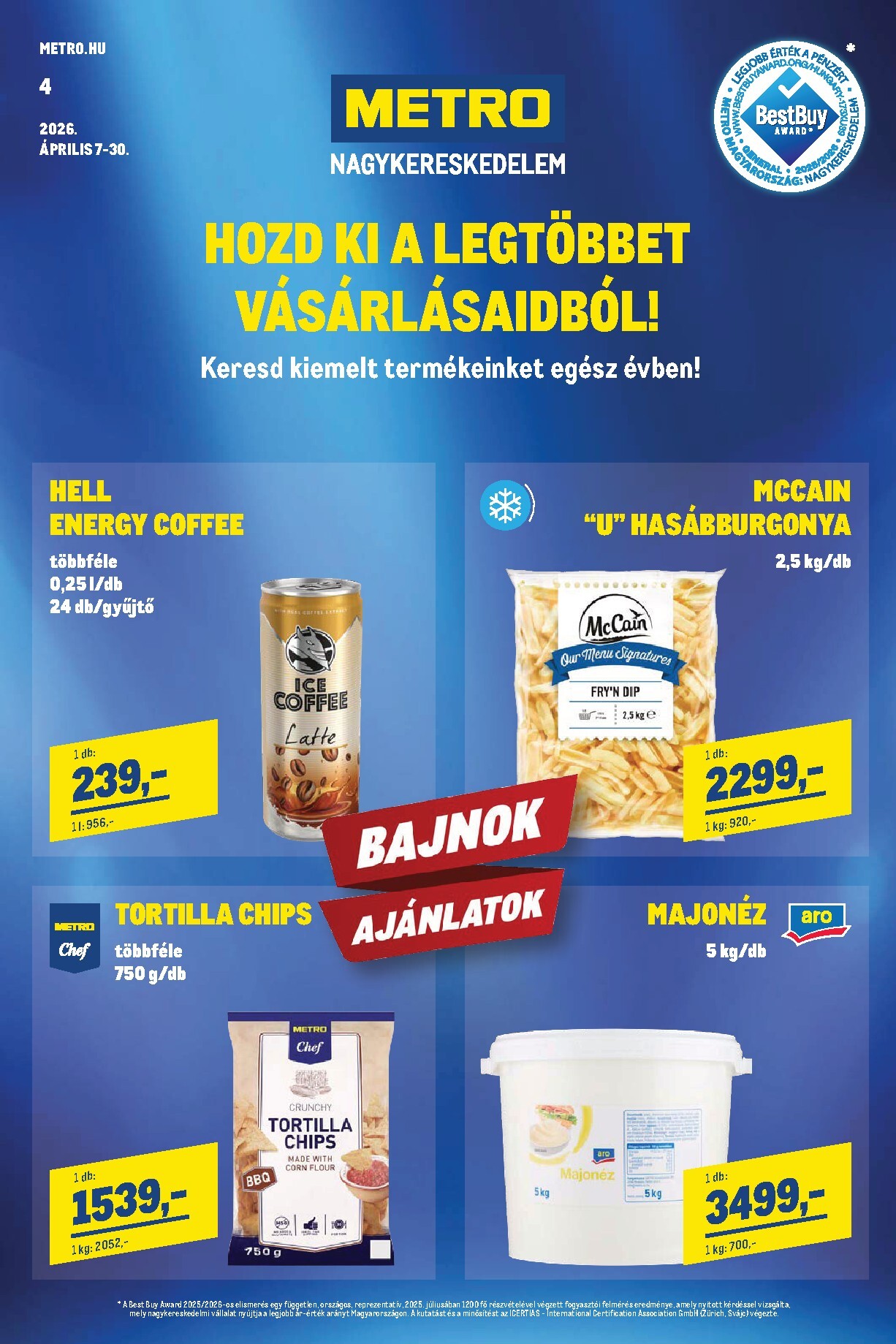 Metro - Élelmiszer és Szezonális Ajánlataink akciós újság, érvényes 2026.04.07. - 2026.04.30.