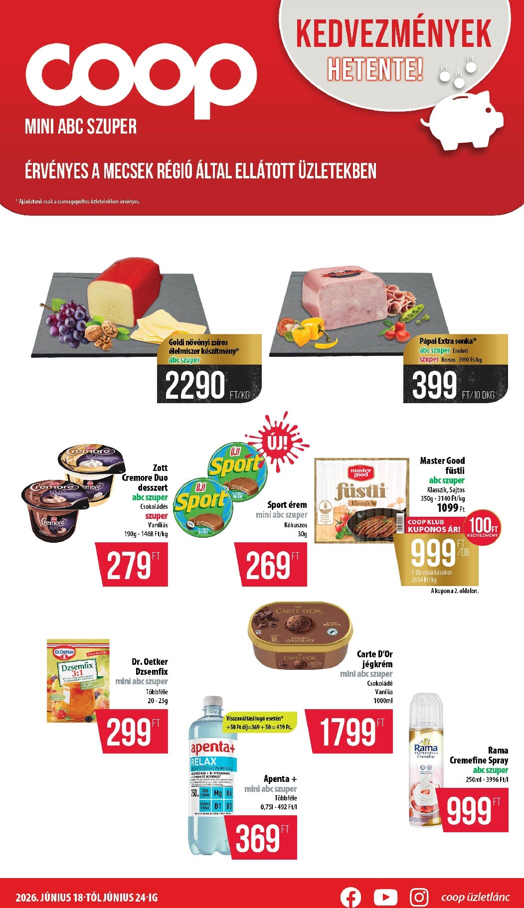 Aktuális Coop - Mini Abc Szuper Mecsek szórólap érvényes csütörtöktől 2026.06.18.-től szerdától 2026.06.24.-ig