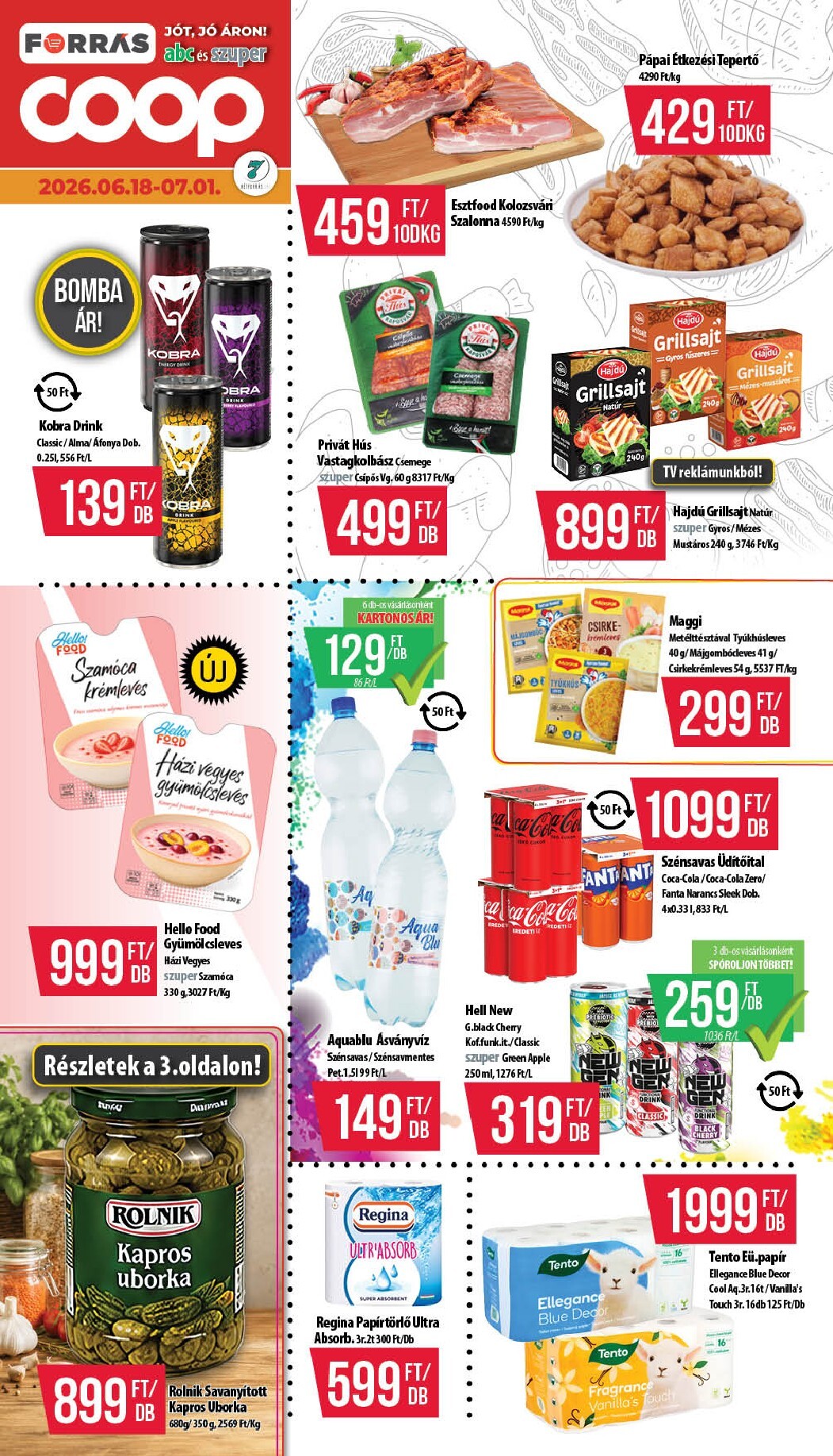 Aktuális Coop - Hétforrás szórólap érvényes csütörtöktől 2026.06.18.-től szerdától 2026.07.01.-ig